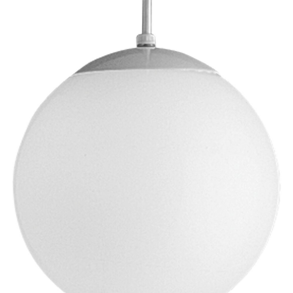 Satin White Glass Globe Pendant Light for Indoor Use