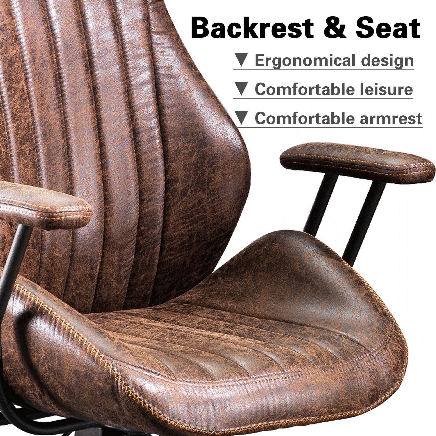 Brown - Adjustable Height Office Chair With Padded Arm Brown And Black -  881184 at Altman's Billiards and Barstools!