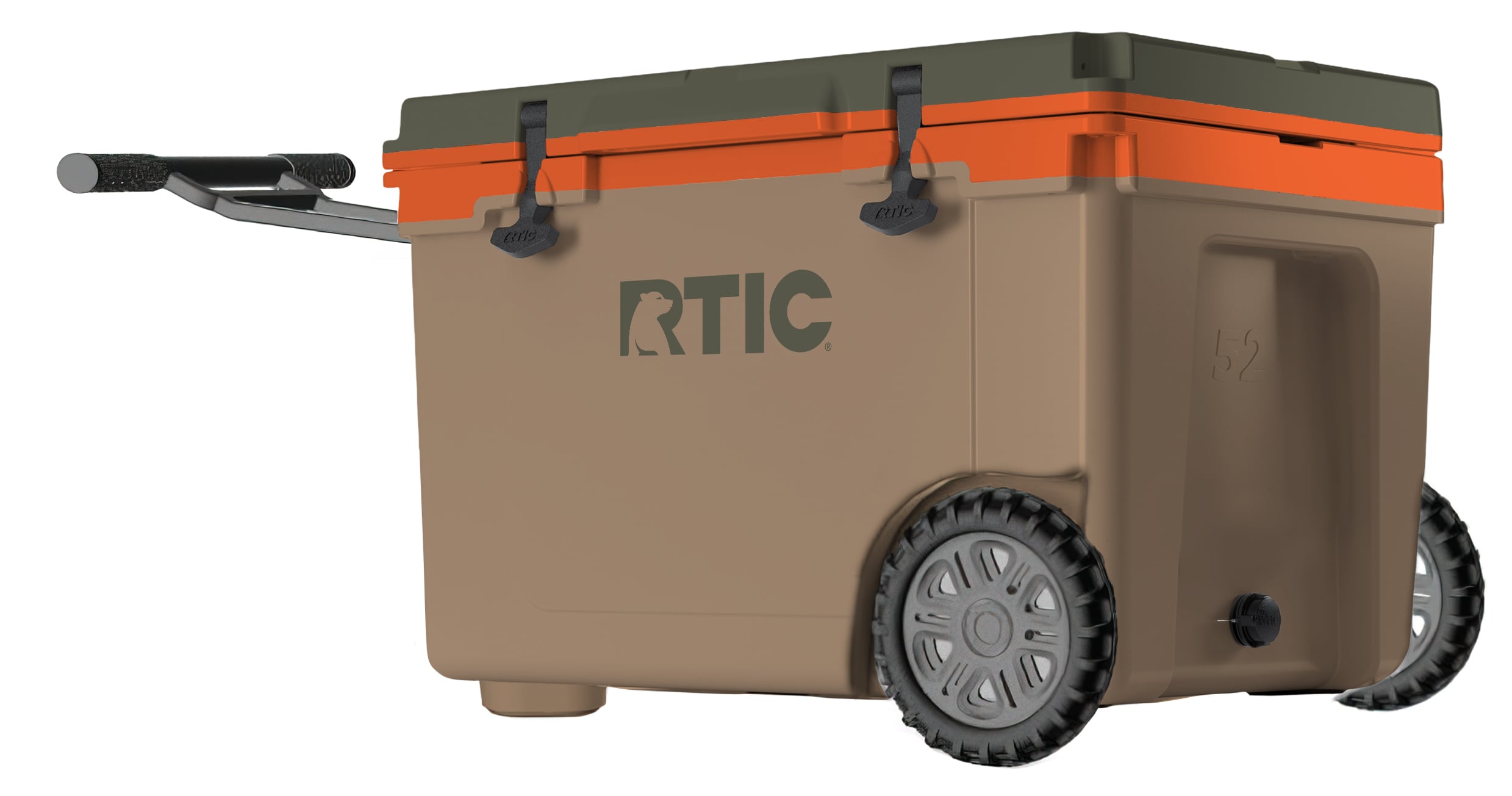 RTIC 52 Quart Ultra-Light Wheeled Hard Cooler Insulated Portable Ice Chest  Box for Beach, Drink, Beverage, Camping, Picnic, Fishing, Boat, Barbecue