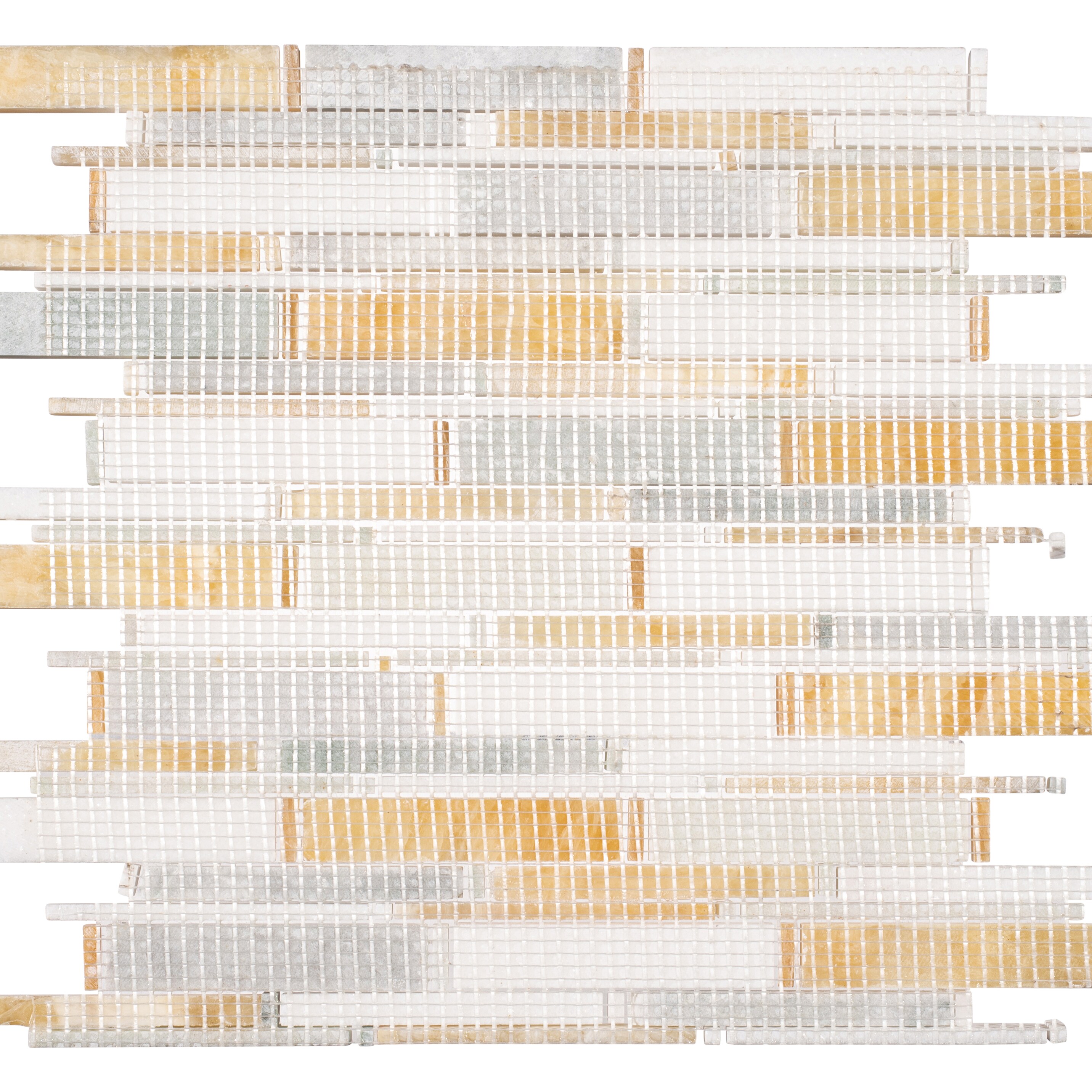 Knoll Orange and White Marble Mosaic Tile