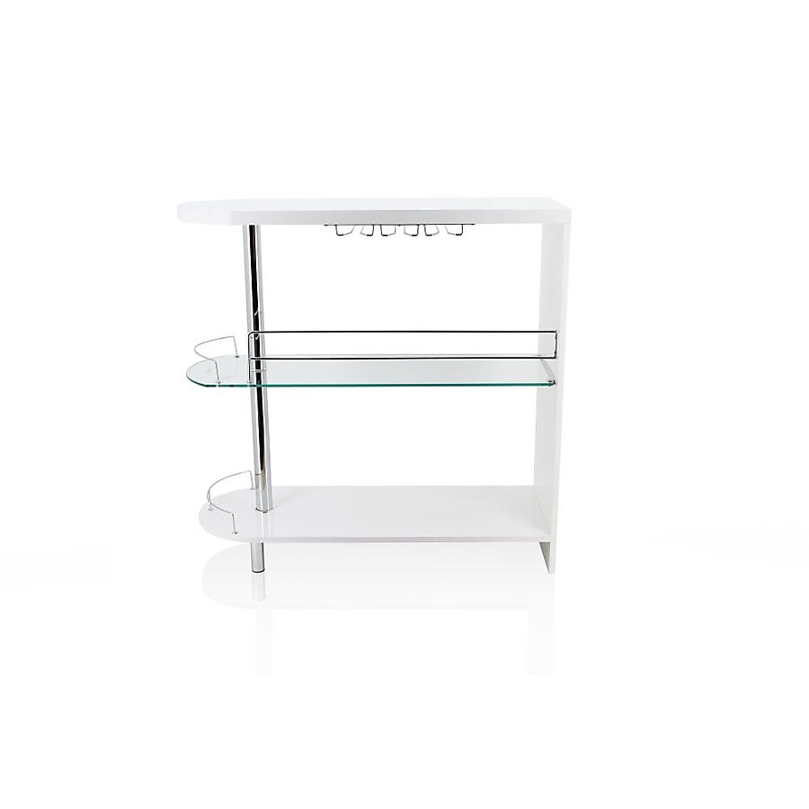 Furniture of America Numbi 42-in x 41-in White Oval Mini Bar Bar Furniture of America Numbi 42-in x 41-in White Oval Mini Bar Bar
