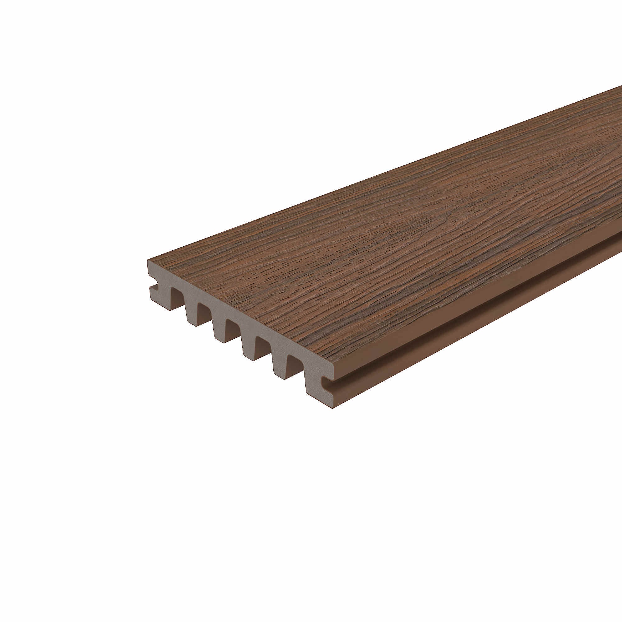 NewTechWood US125-16-NTK Monarch Series 1-in x 5-in x 16-ft Leather Brown Solid edge Composite Deck board
