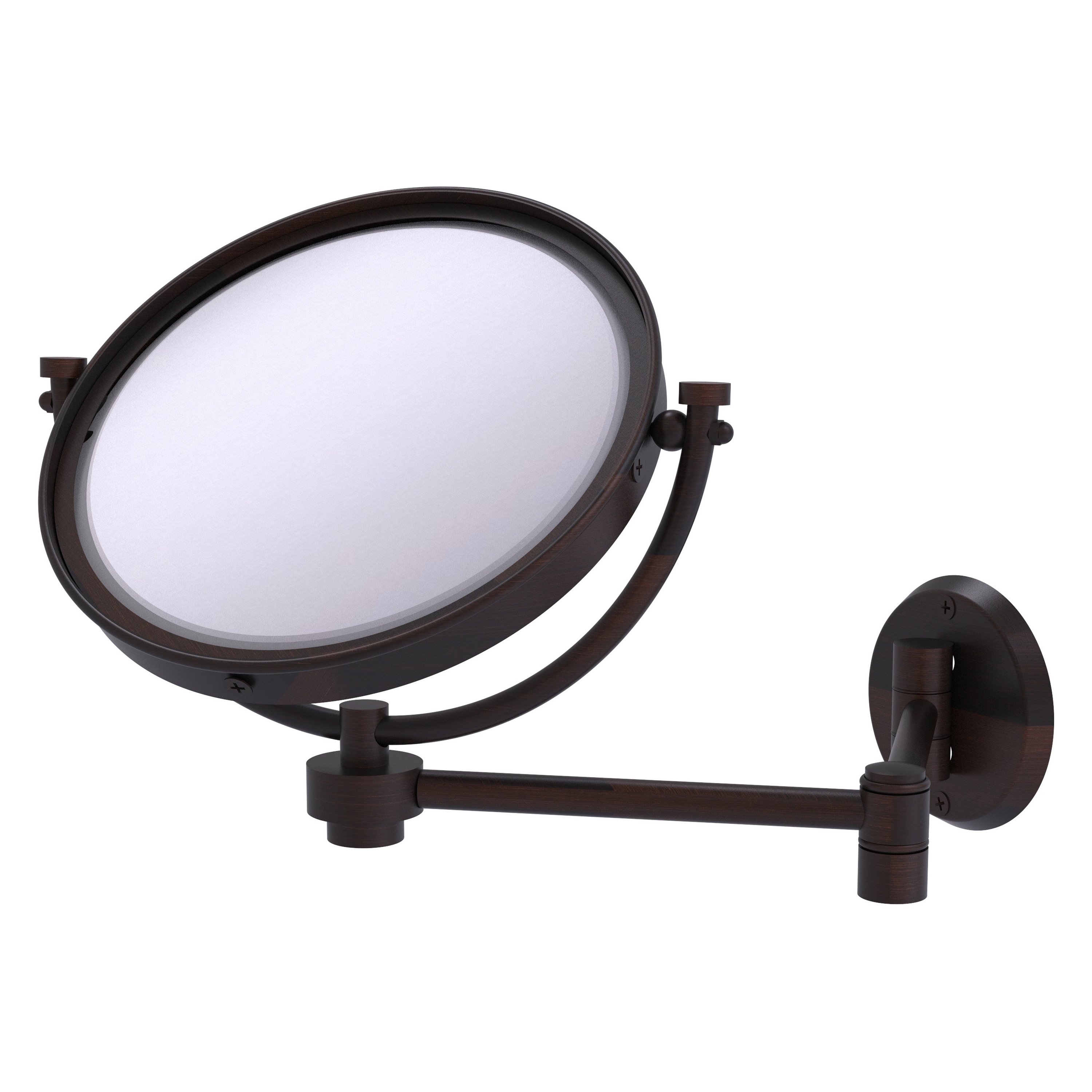 8-in x 10-in Distressed White Double-sided 5X Magnifying Wall-mounted Vanity Mirror | - Allied Brass WM-6/4X-VB