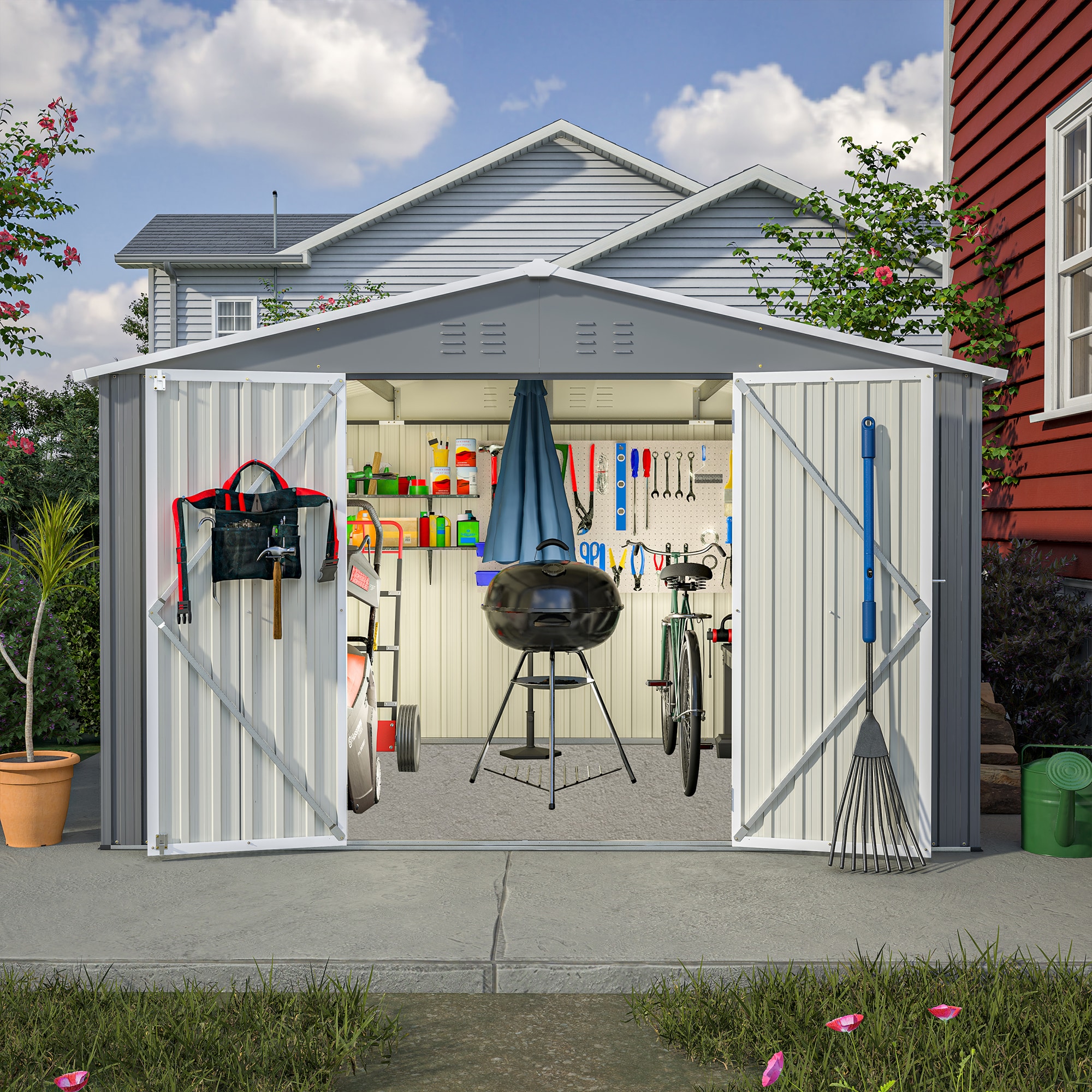 WELLFOR TWSG015-BN Metal-Storage-Buildings-Sheds - View #10