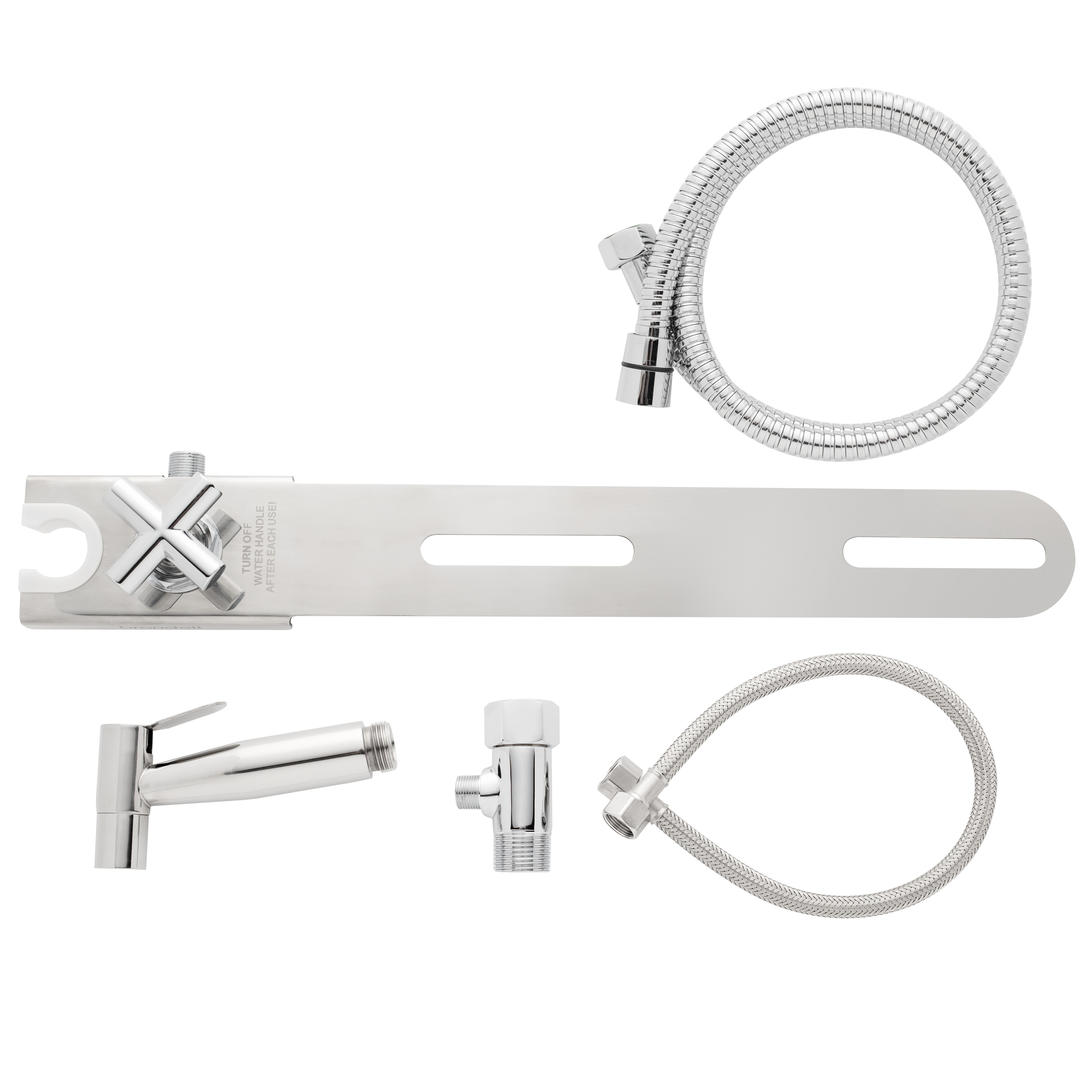 Stainless Steel Handheld Bidet Sprayer with Holster and Shut Off Valve