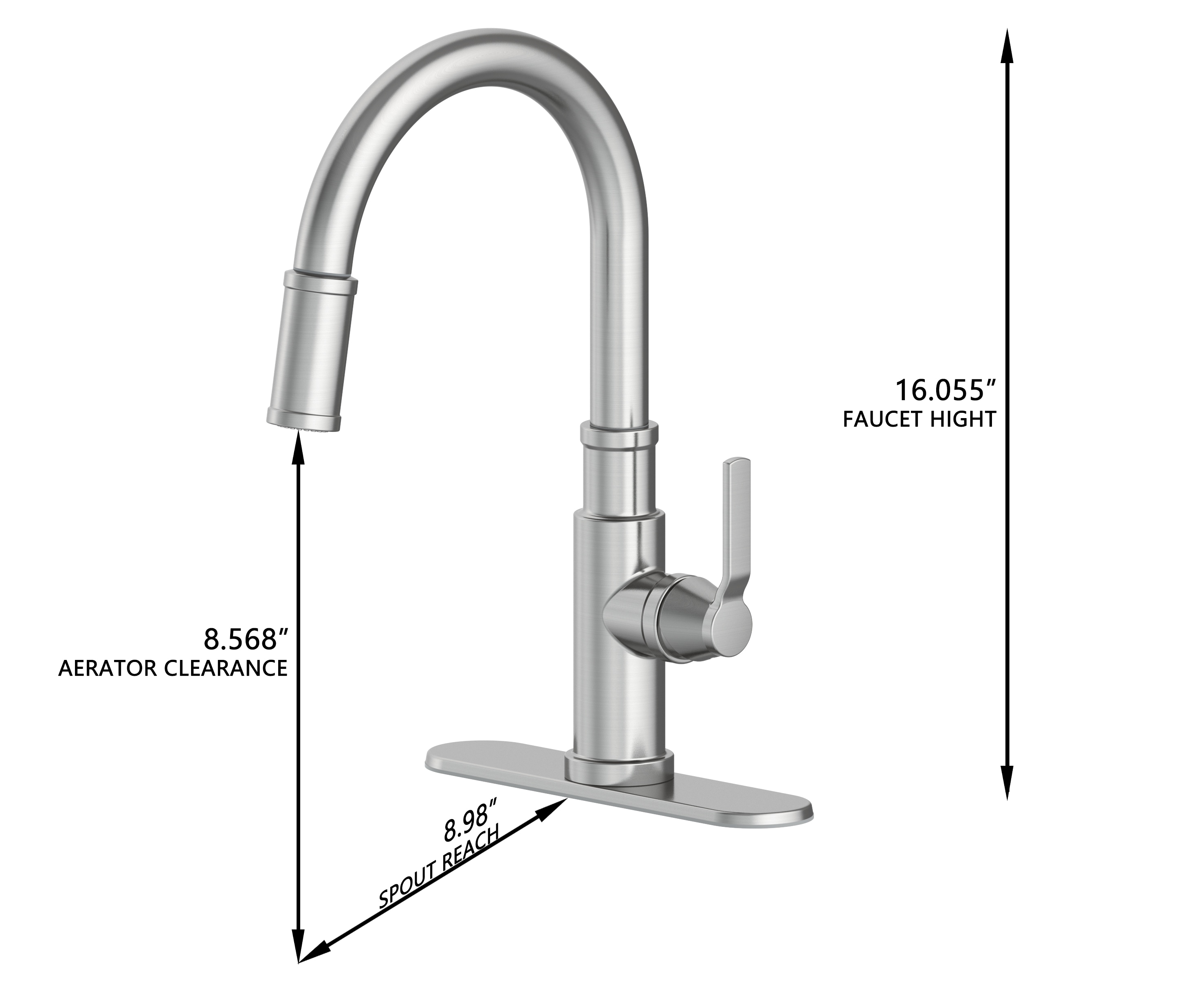 allen + roth Vandora Stainless Steel Single Handle Pull-down Kitchen ...