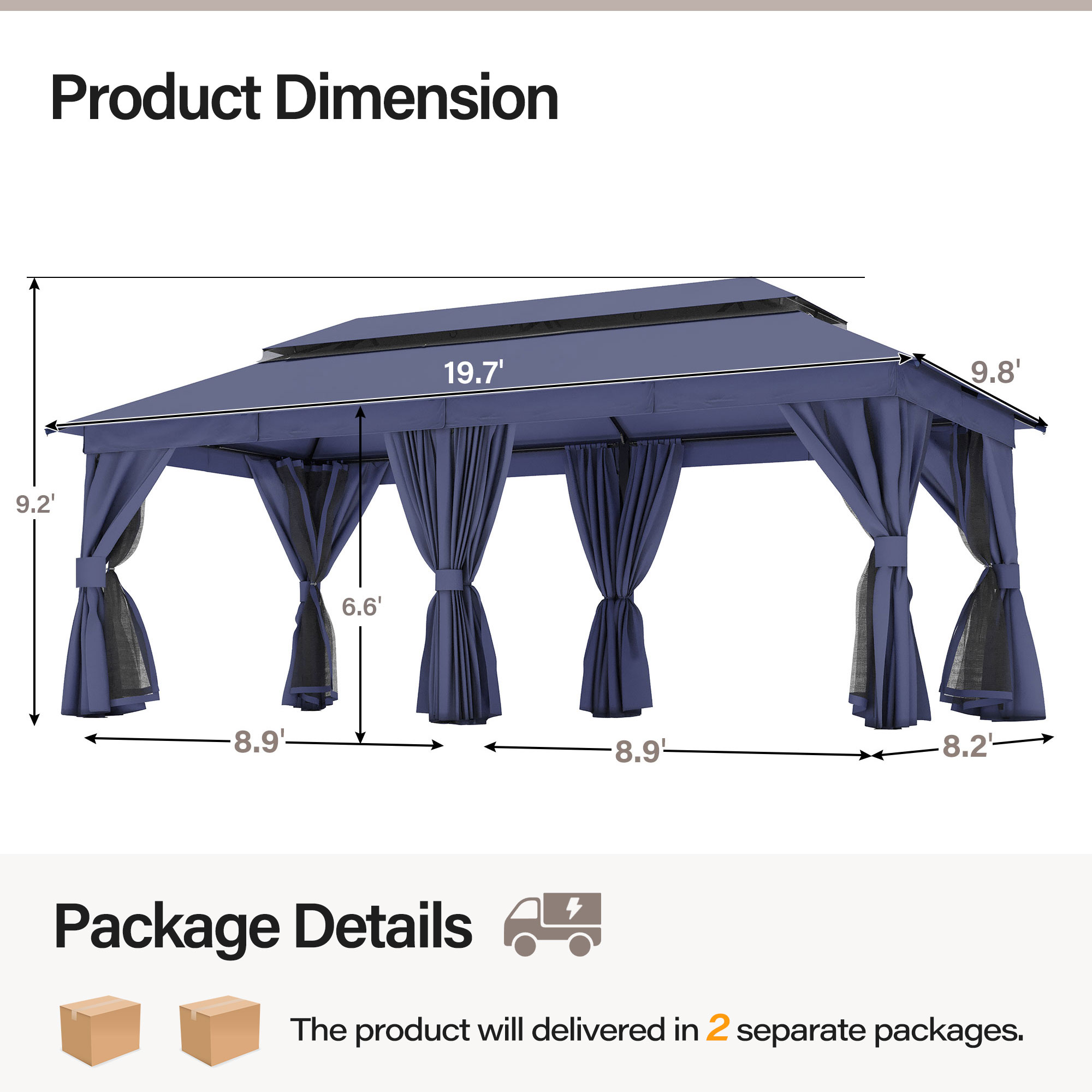Yardgrace BSSGS05BL3B2 Wood-Resin-Gazebos - View #3