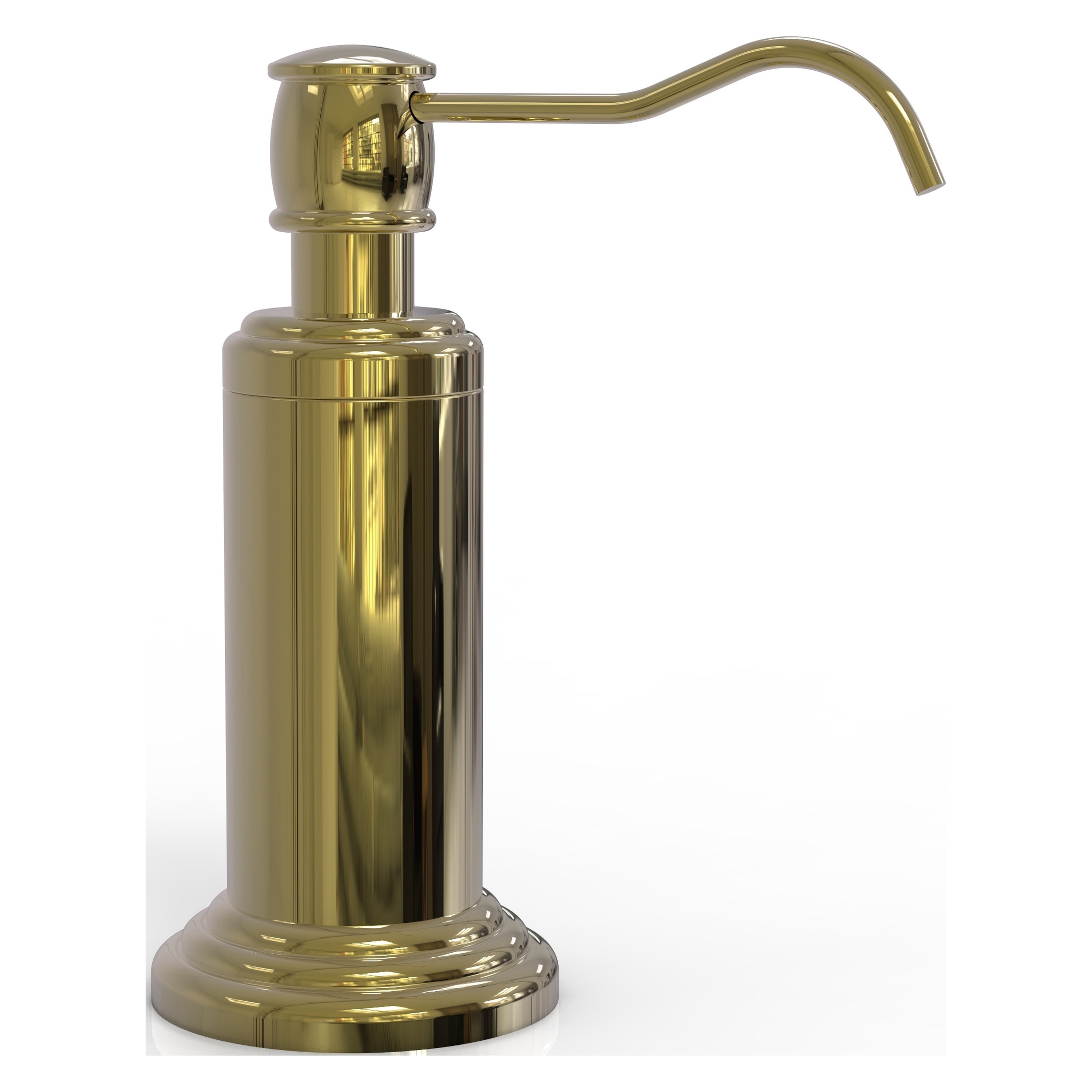 Allied Brass WP-61-UNL Waverly Place Unlacquered Brass 5-oz. Capacity Freestanding Soap and Lotion Dispenser