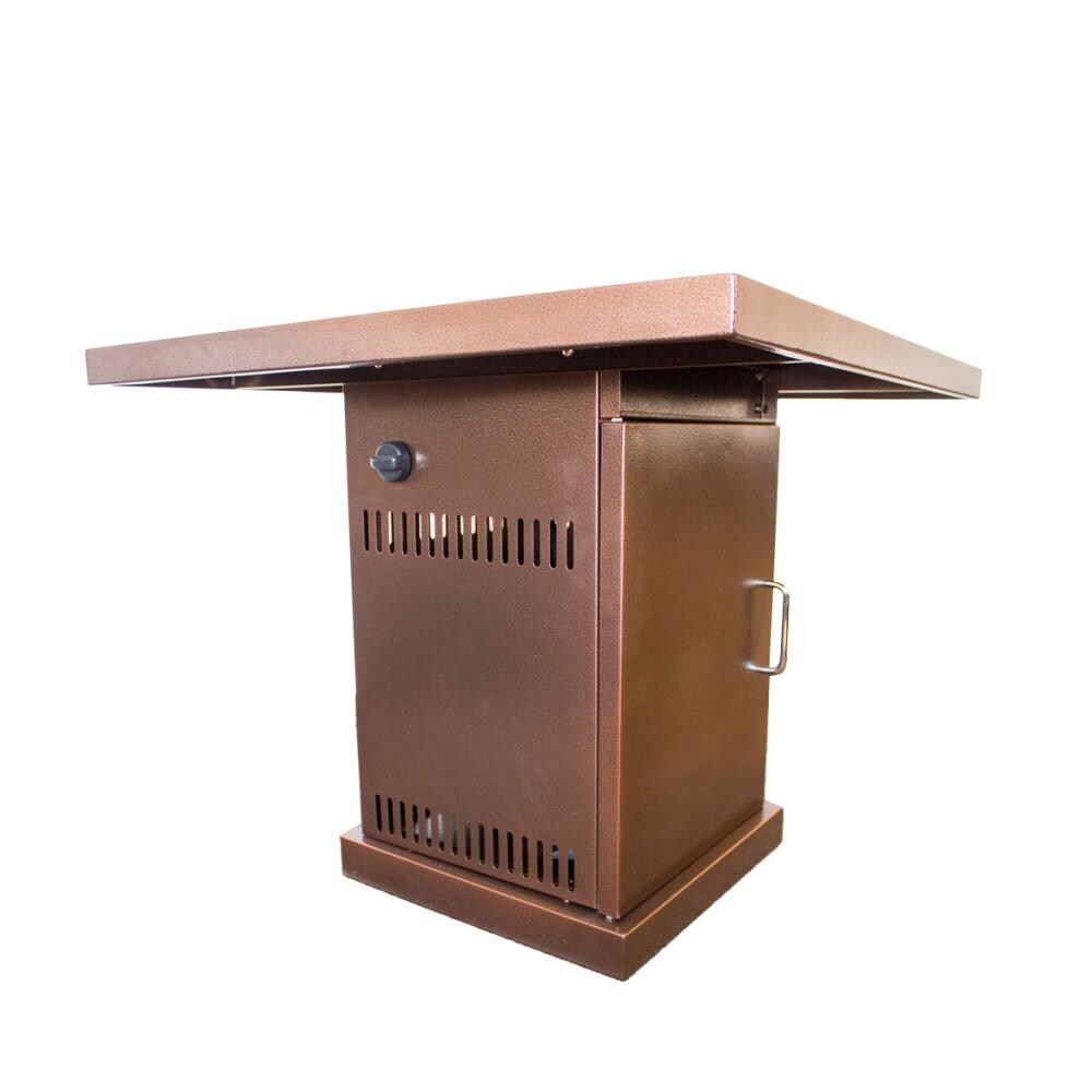 Az Patio Heaters 30 In W 40000, Az Heater Propane Antique Bronze And Stainless Steel Fire Pit