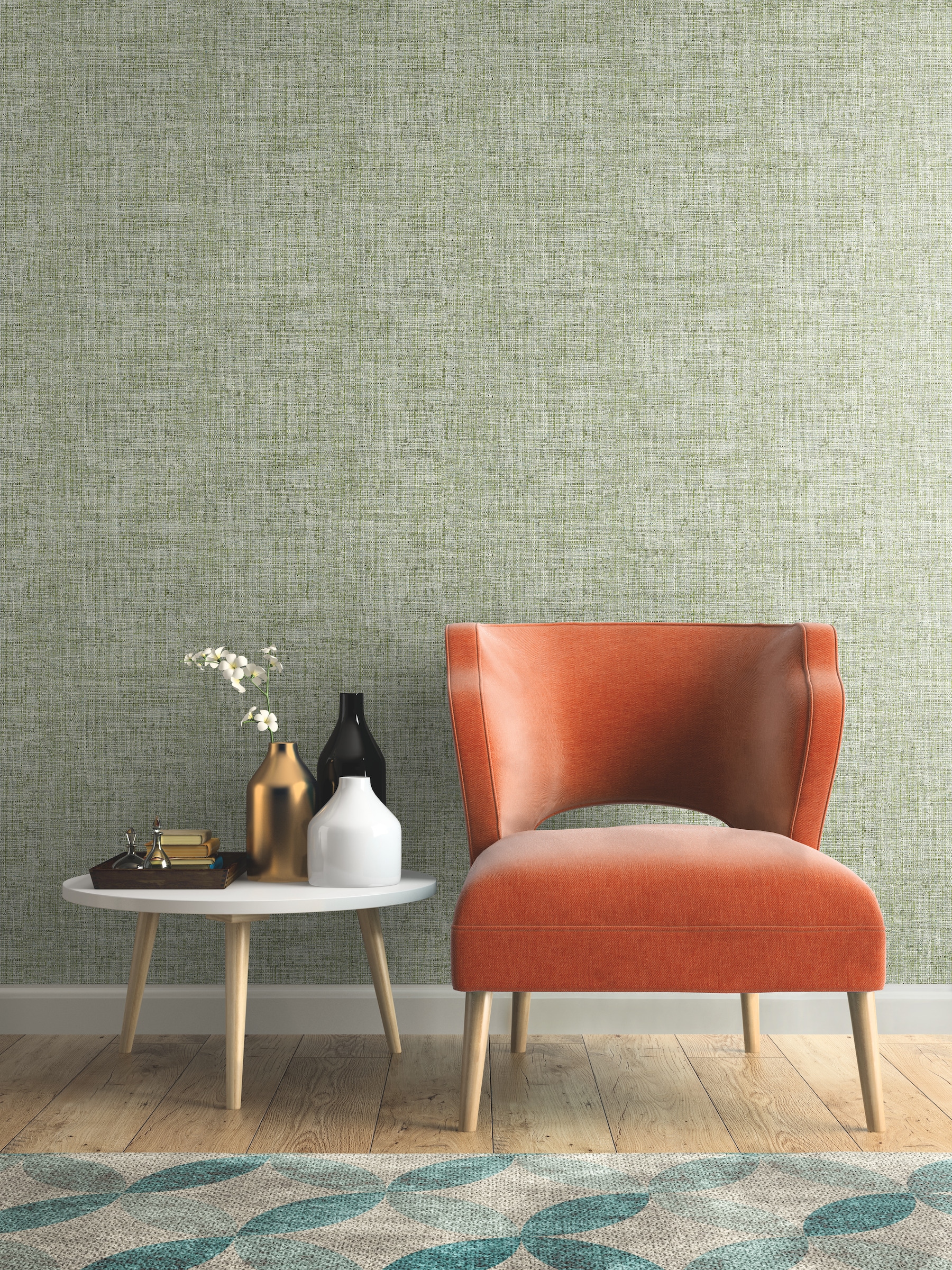 York Wallcoverings CY1561 Conservatory 60.8-Sq. Feet Green Non-woven Abstract Prepasted Water Activated Paste Wallpaper