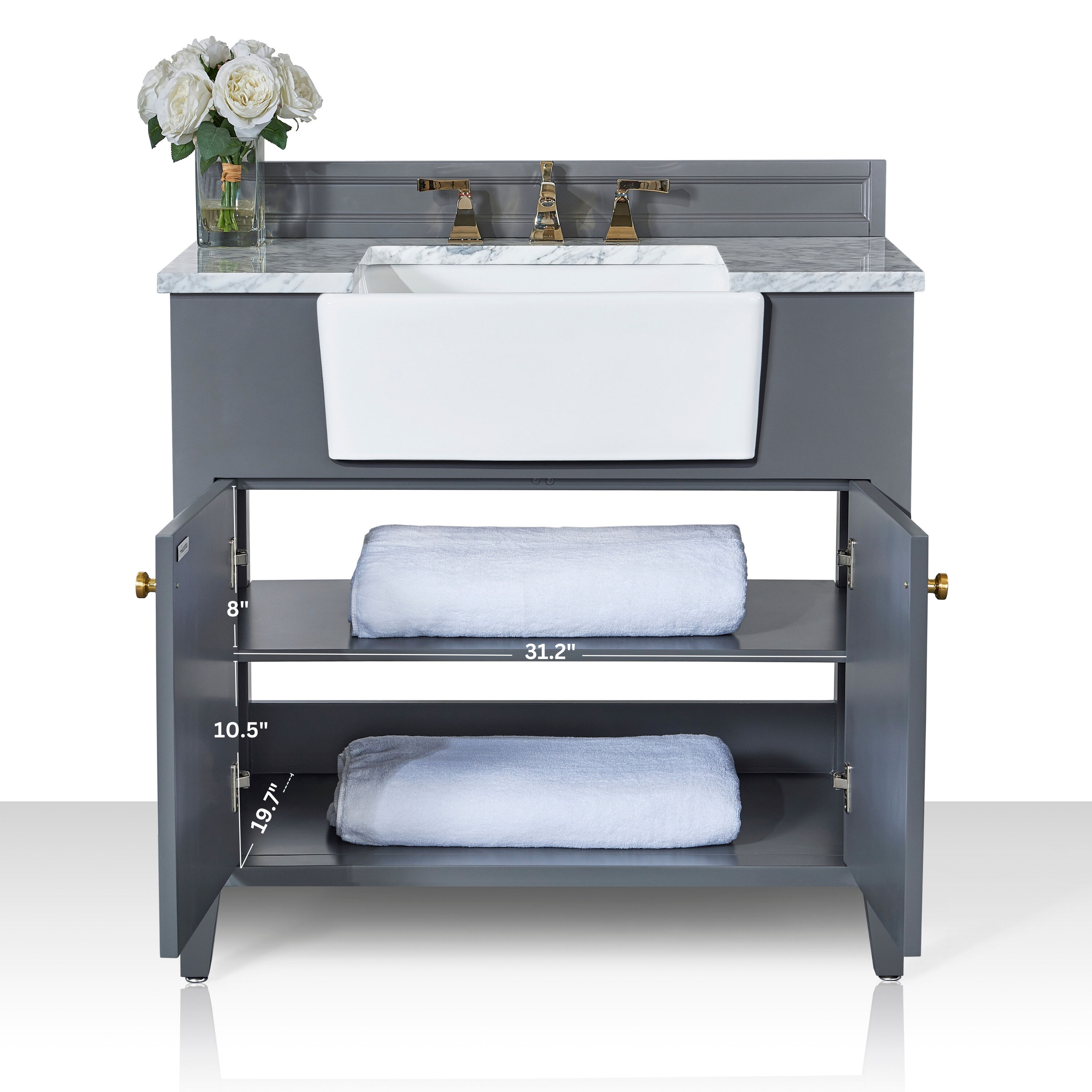 Ancerre Designs VTSADELINE36SGCWGD Bath-Vanity-Combo - View #7