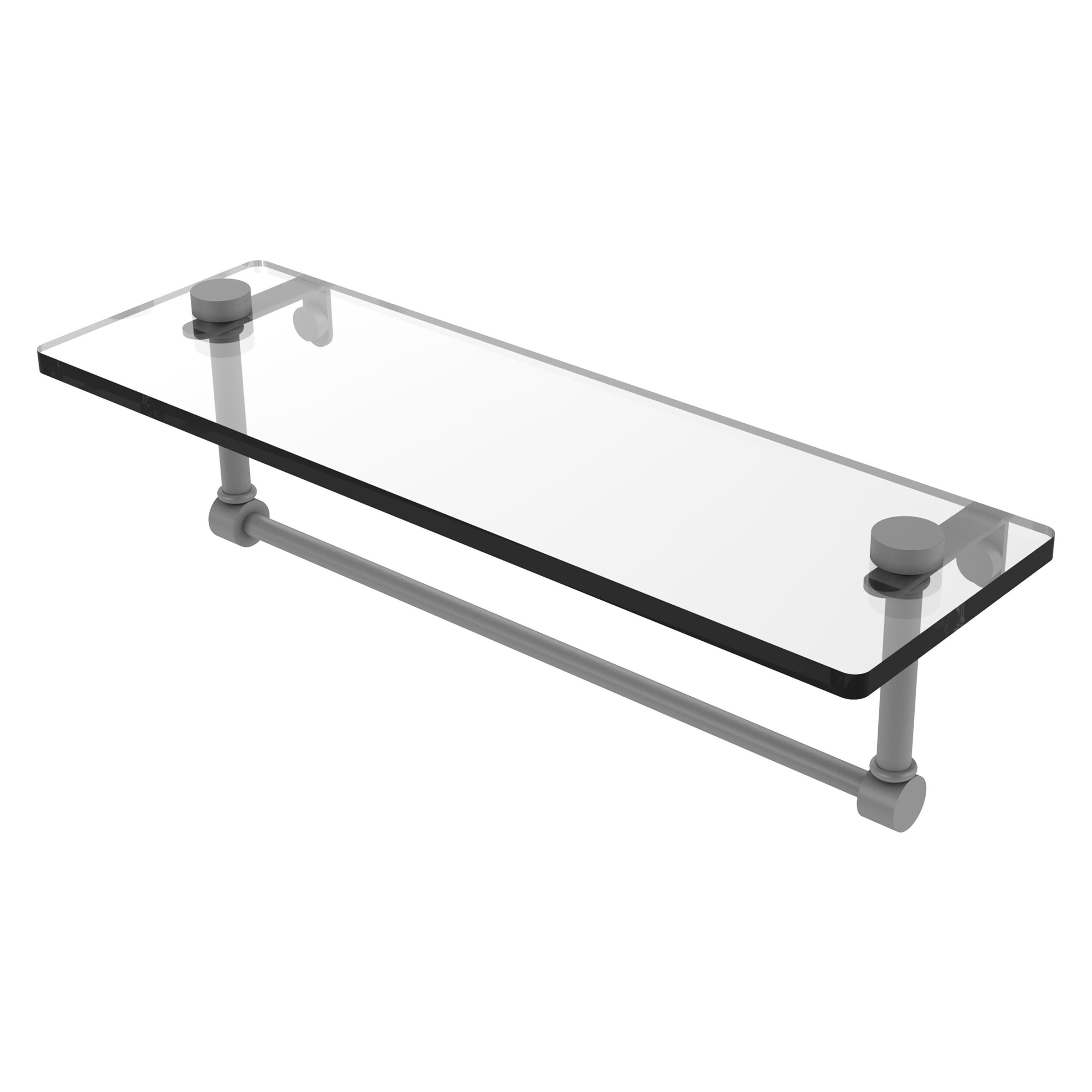 Allied Brass NS-1/16TB-GYM Matte Gray Wall mount Bathroom Shelf ( 16-in x 5-in x 5-in )