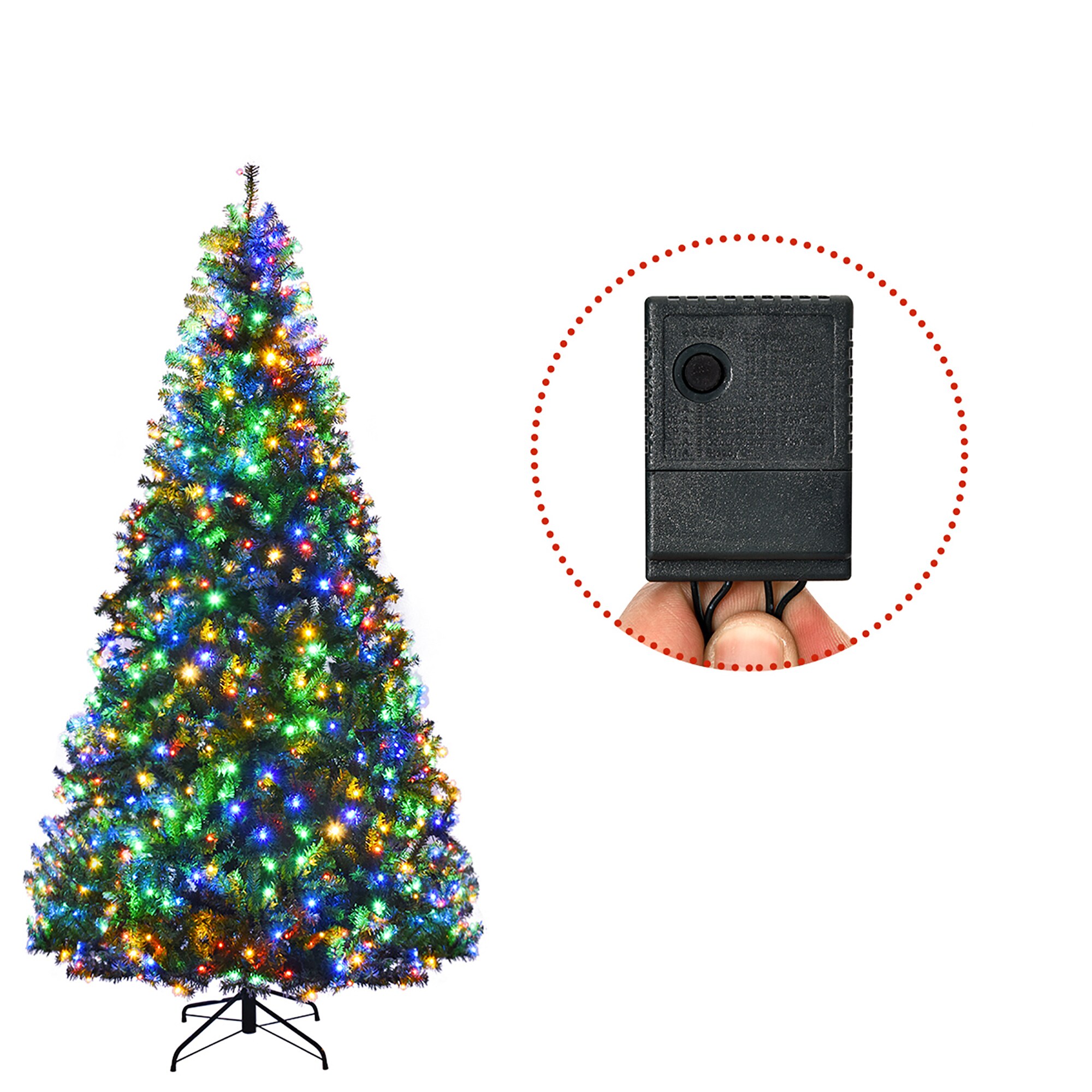 Goplus 9-ft Pre-lit Artificial Christmas Tree with LED Lights in