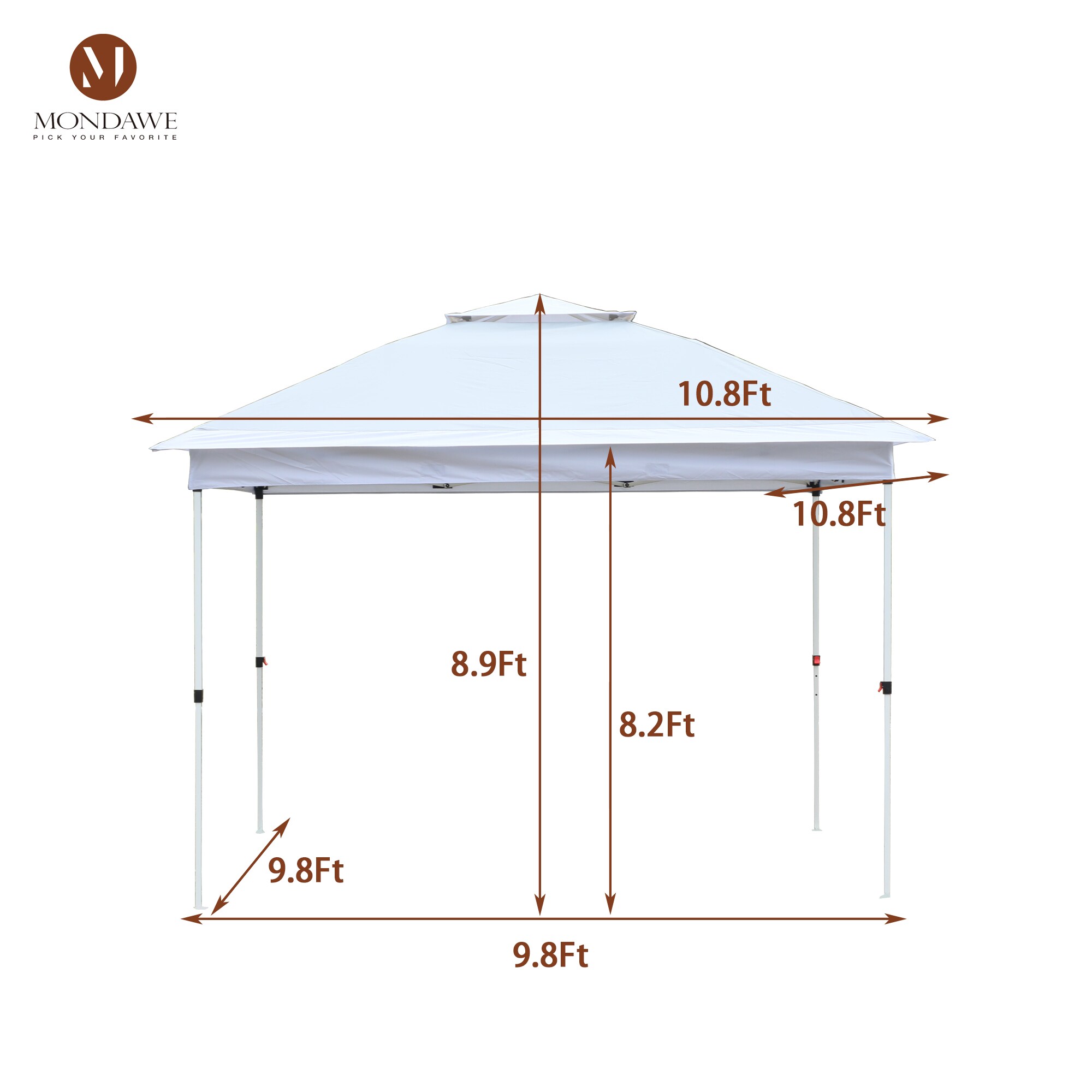 Mondawe 10-ft x 10-ft Square Gray Pop-up Canopy in the Canopies ...