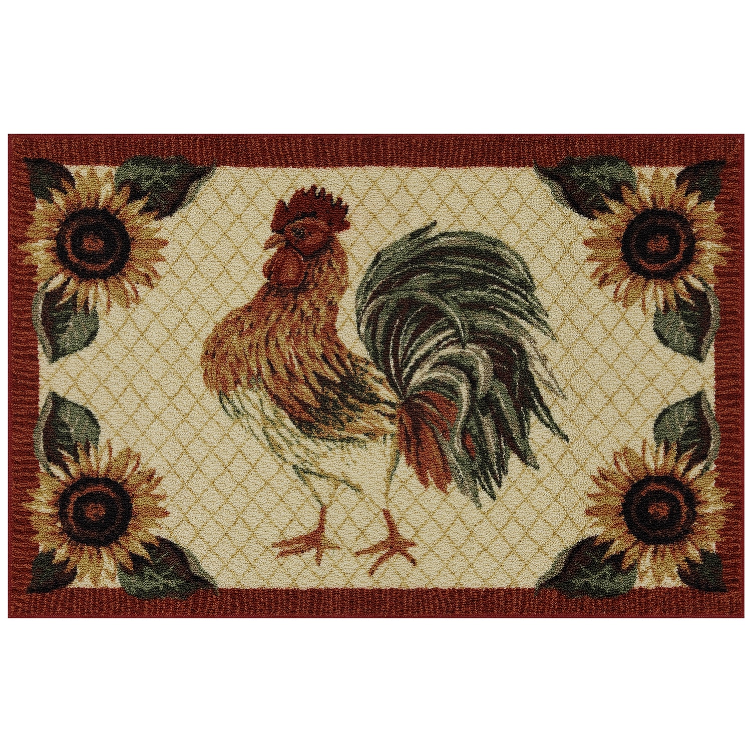 Mohawk Home Rooster Provencal 3 X 4, Mohawk Throw Rugs With Rubber Backing