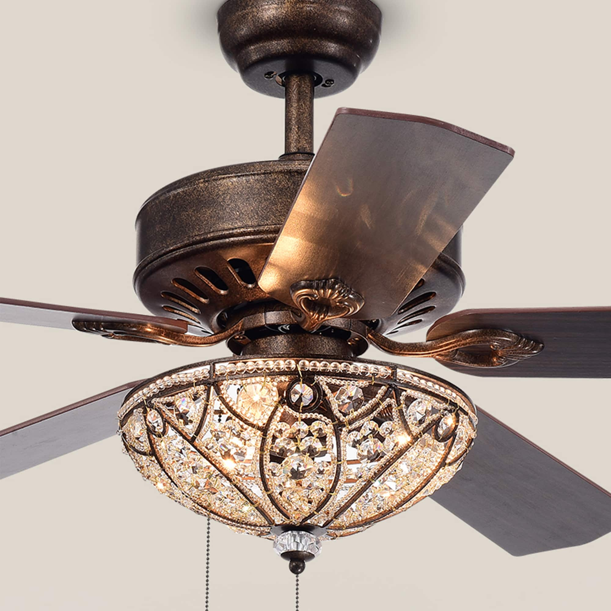 Home Accessories Inc 52-in Rustic Bronze Indoor Ceiling Fan with Light ...