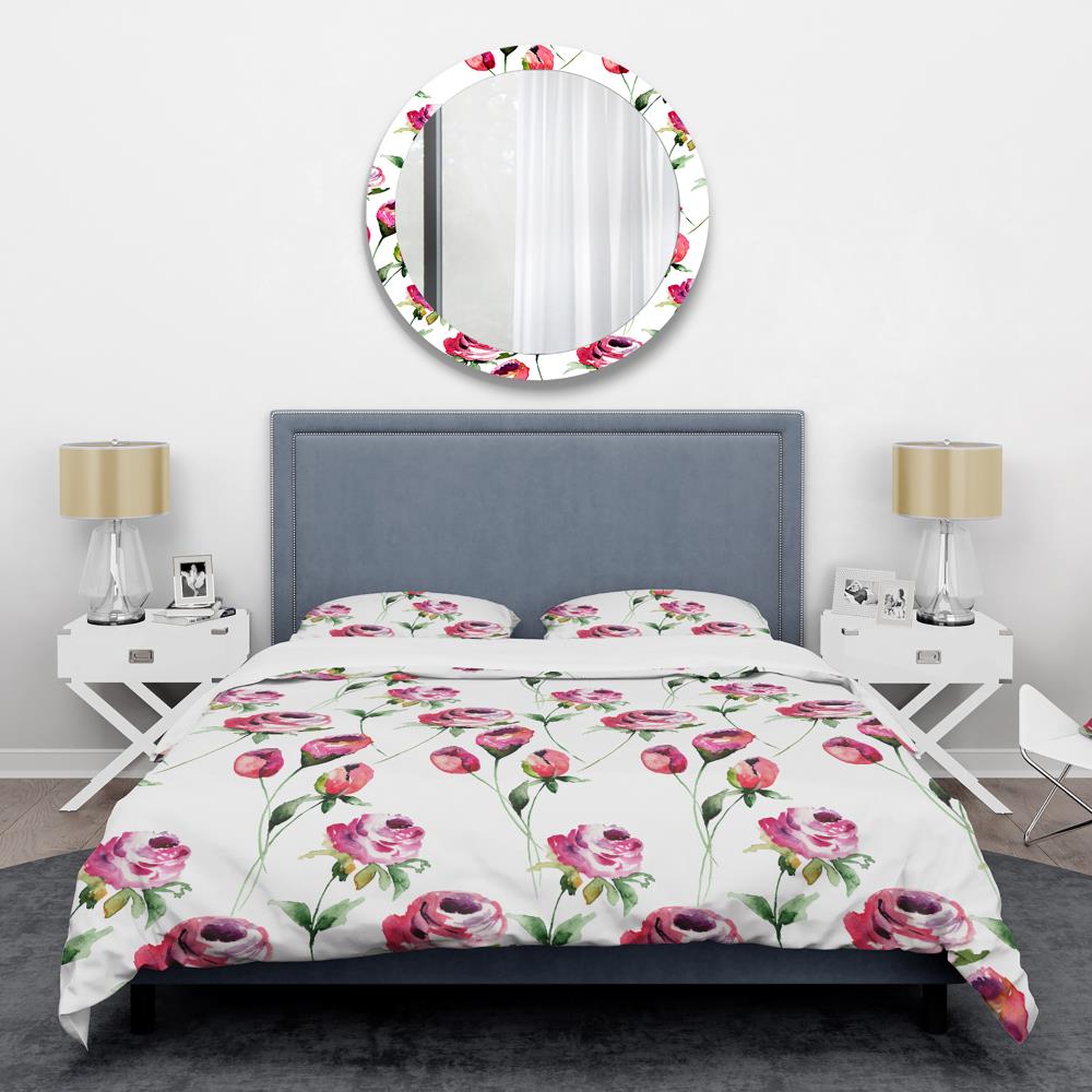Designart BED24057-T 3 -Piece Pink Twin Duvet cover Set