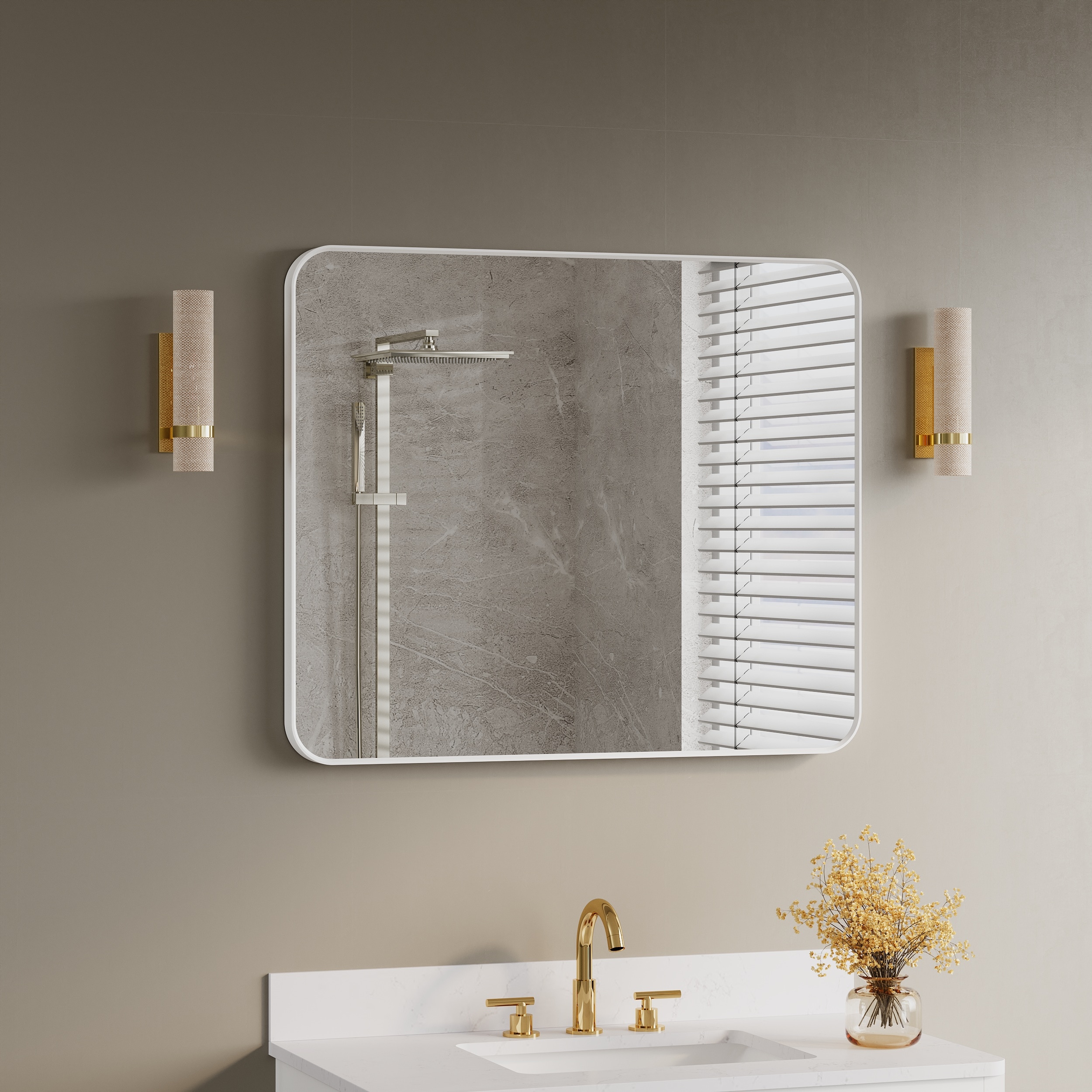 WELLFOR F1MR3036WT Framed-Bath-Mirrors - View #2