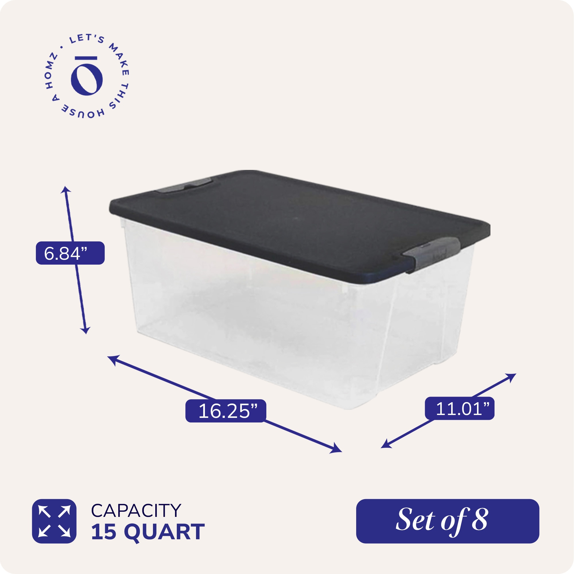 Homz Products 2 X 3315CLGRTSDC.04 Bins-Baskets - View #3