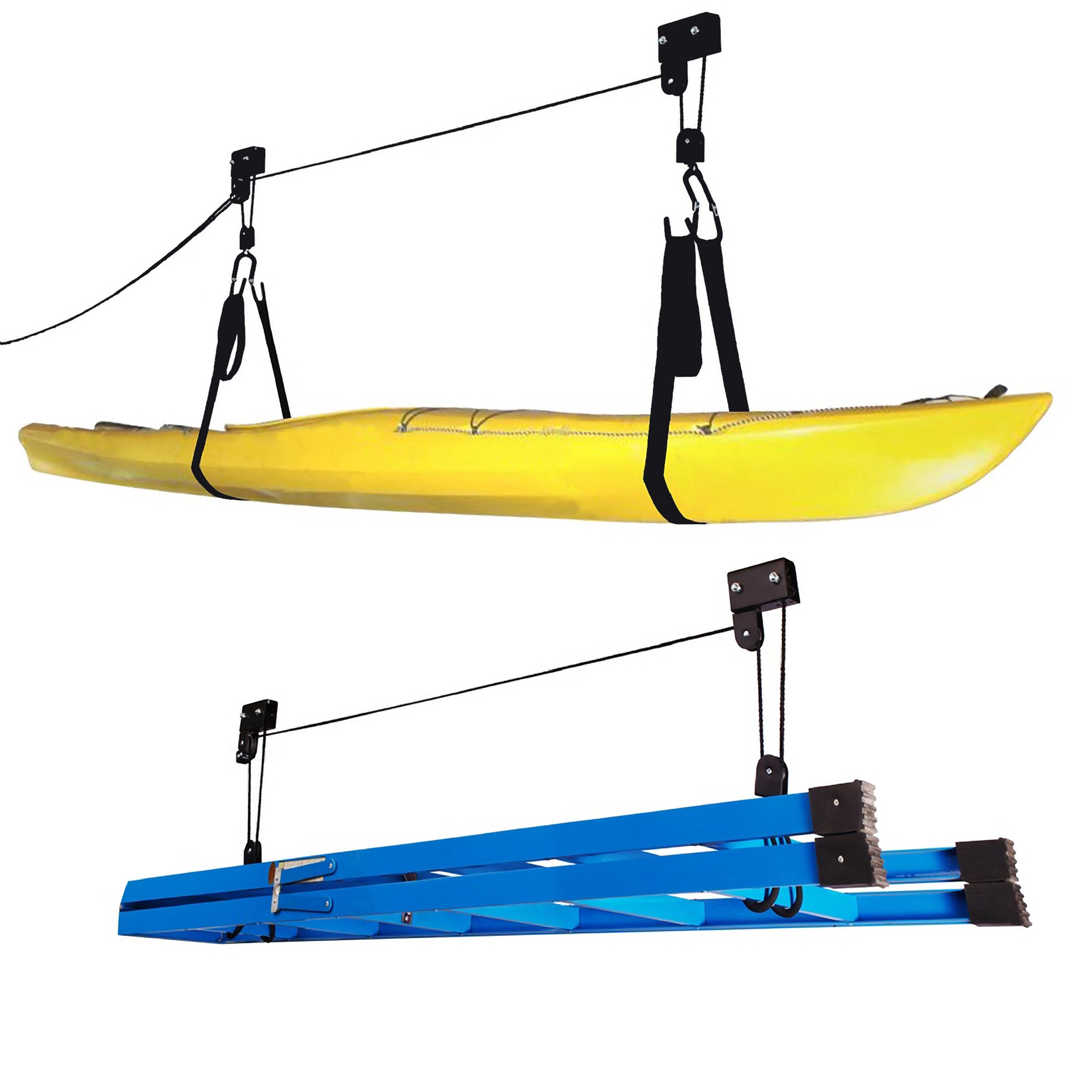 Garage Storage Hoist Set for Kayak, Canoe & Surfboard Storage
