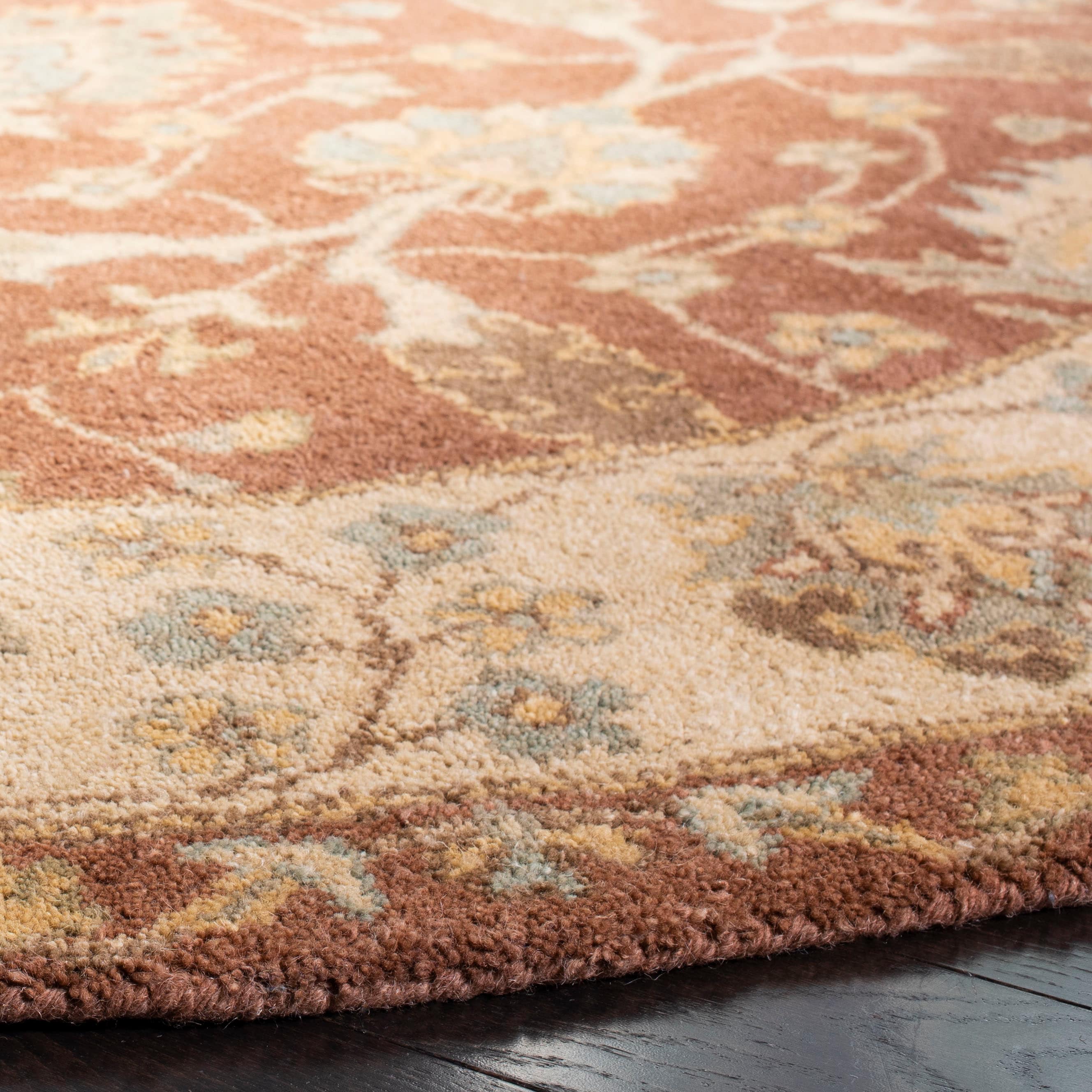 Handmade Elegance Light Blue Wool 8' Round Tufted Rug