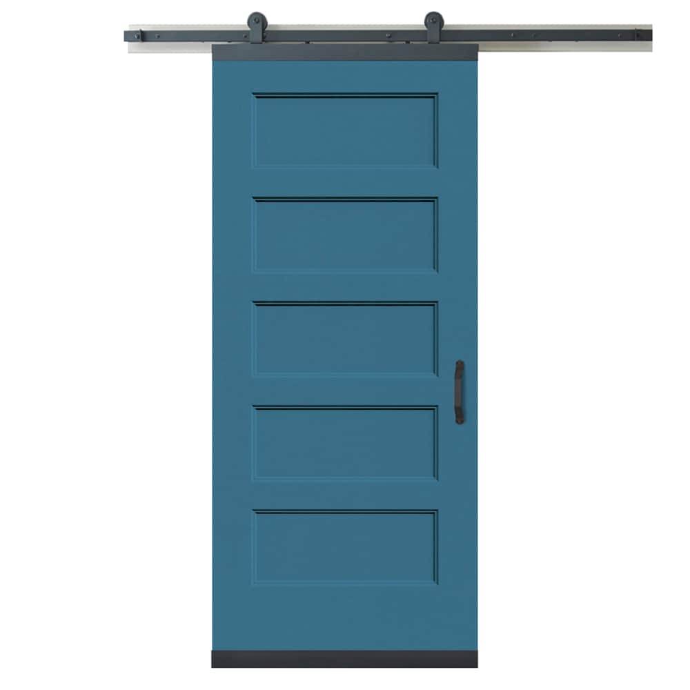 RELIABILT LO1344972 36-in x 80-in Blue Heron Equal Molded composite Hollow core Single Barn Door (Hardware Included)