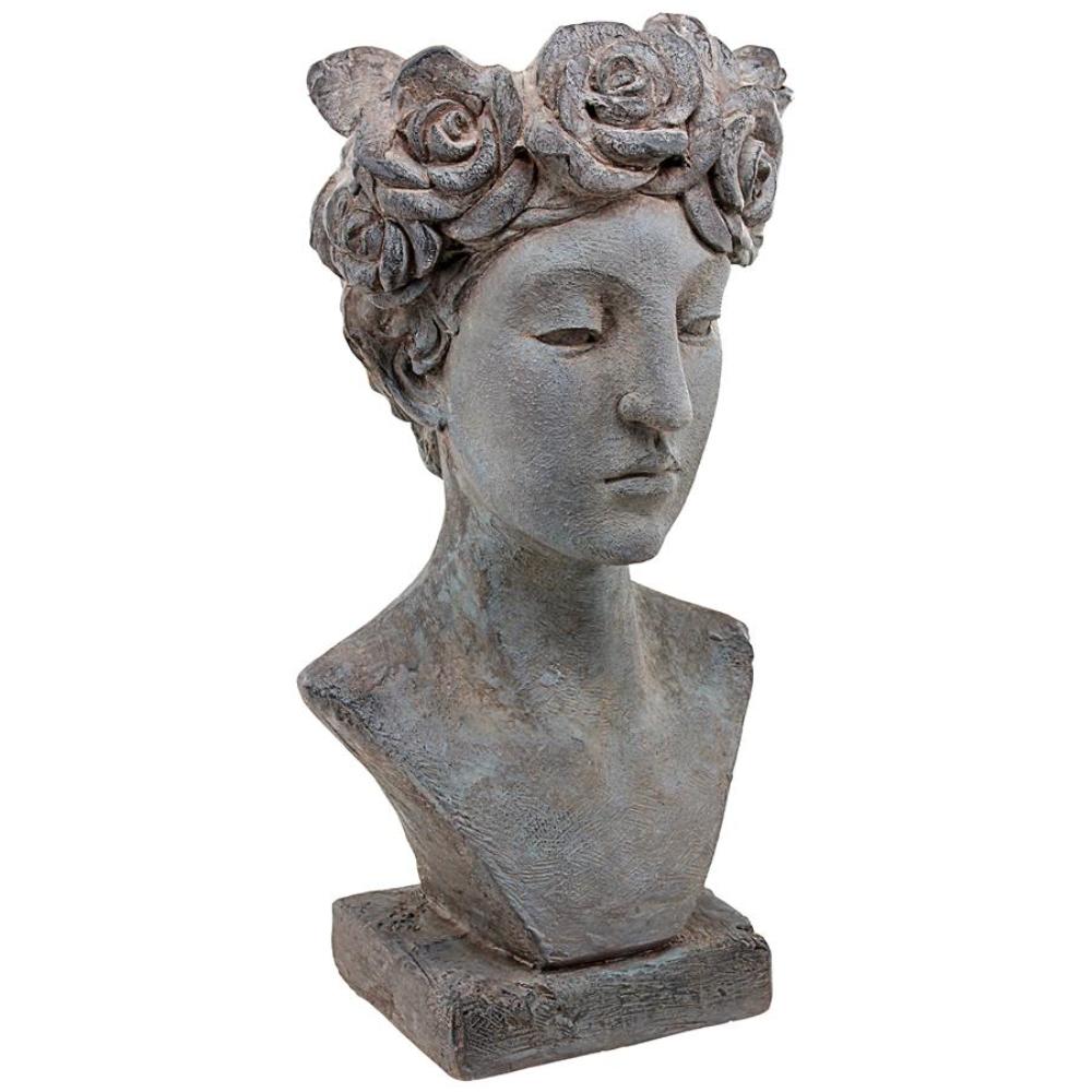Gray Roman Goddess Resin Head Planter Statue