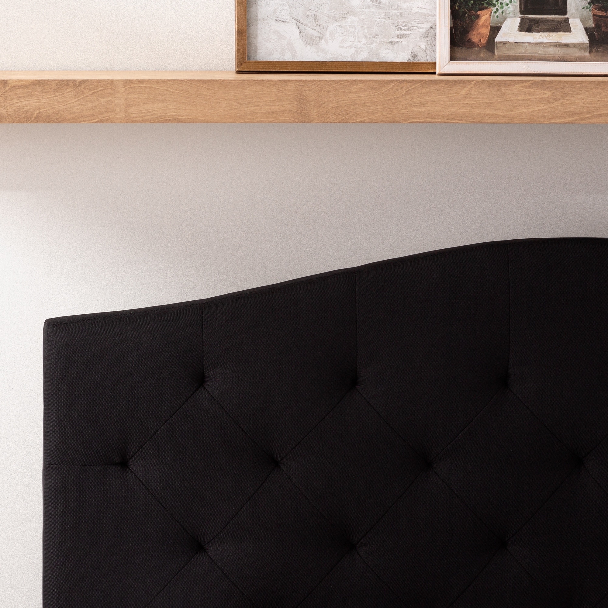 Brookside Liza Black Queen Upholstered Headboard In The Headboards ...