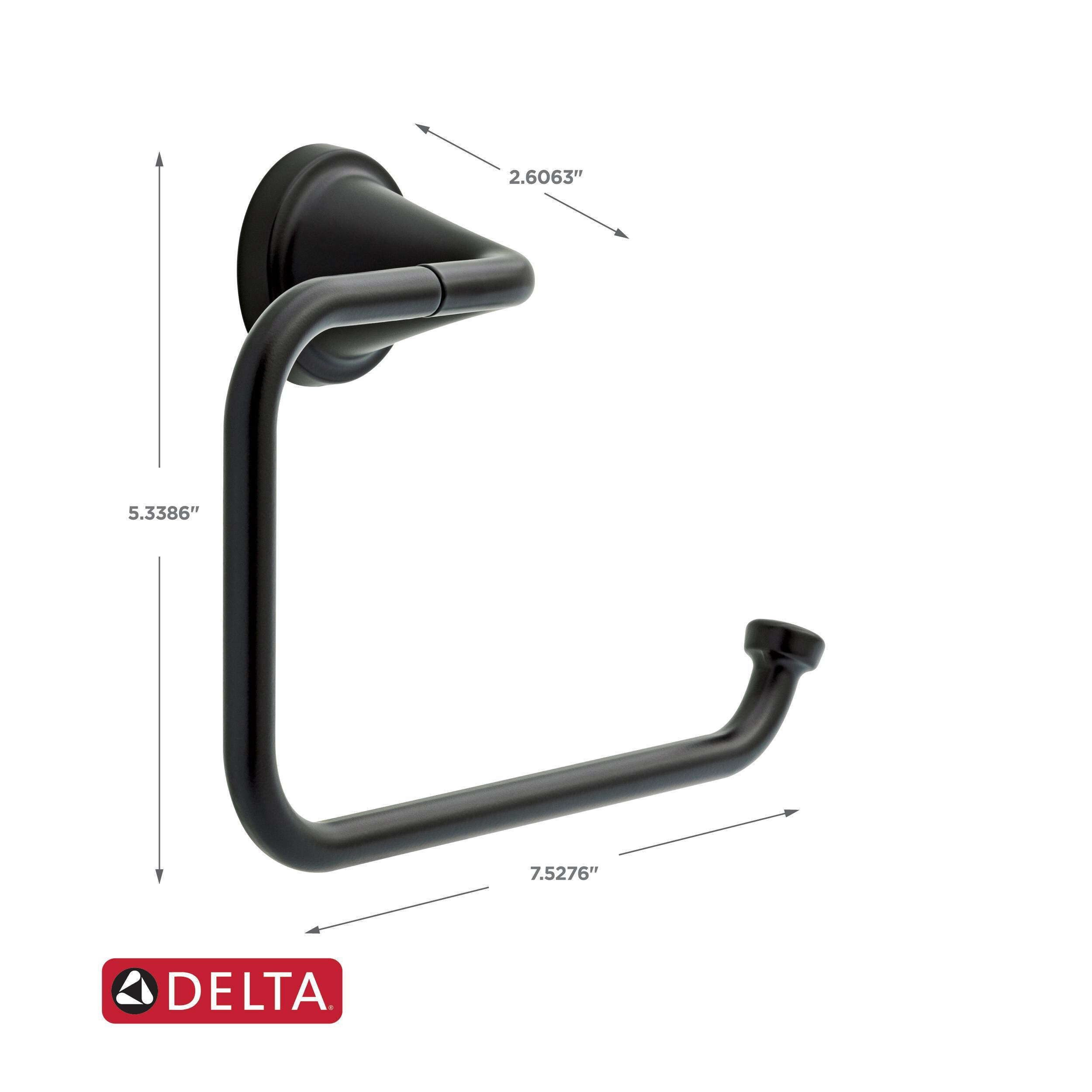 Delta Becker Matte Black Wall Mount Single Towel Ring in the Towel Rings  department at