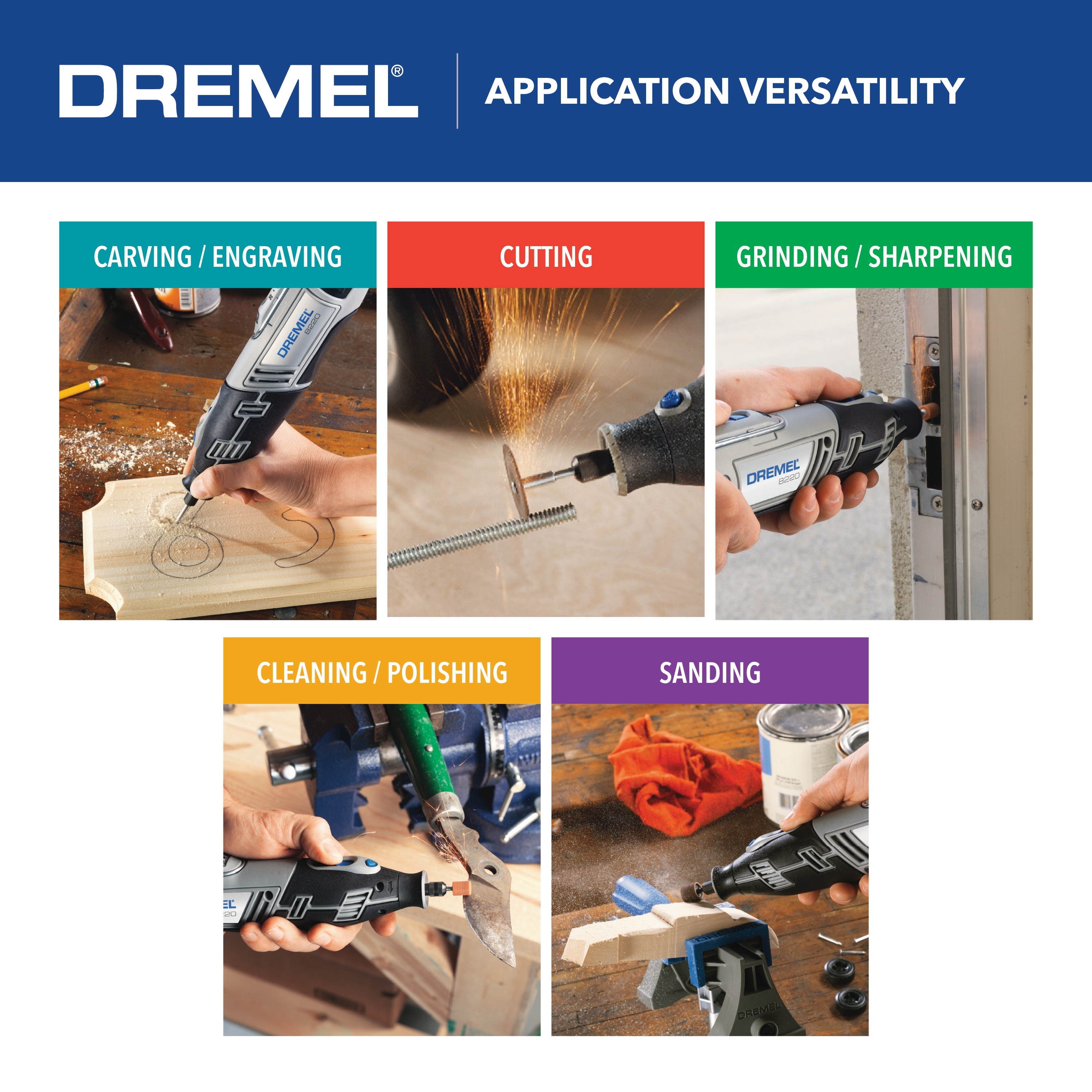 Dremel 8220 Variable Speed Cordless 12-volt Multipurpose Rotary Tool Kit in  the Rotary Tools department at