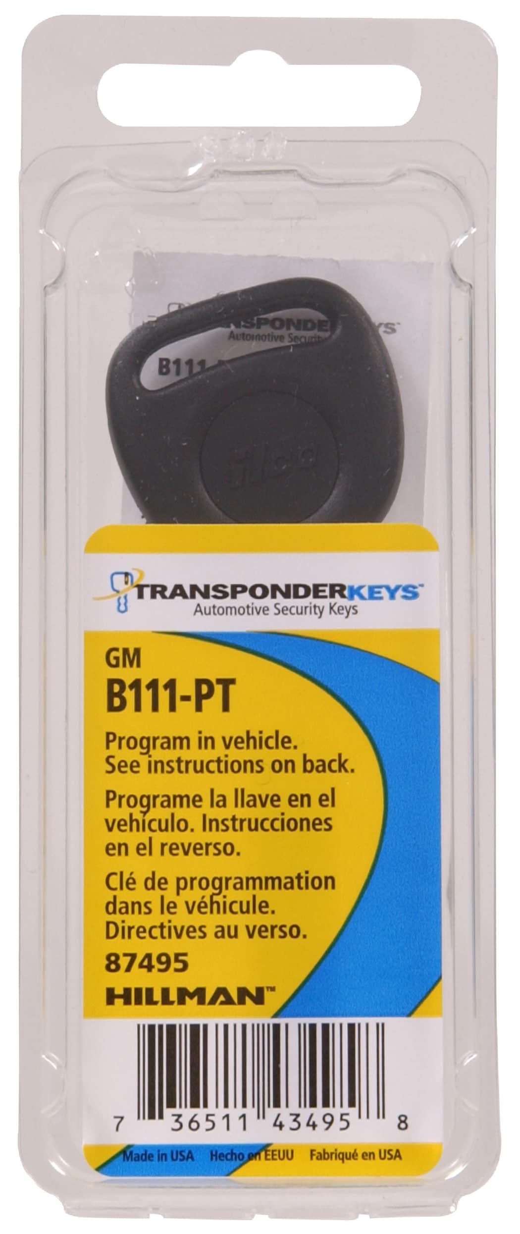 Hillman Black B-111pt Brass Automotive Key Blank at Lowes.com