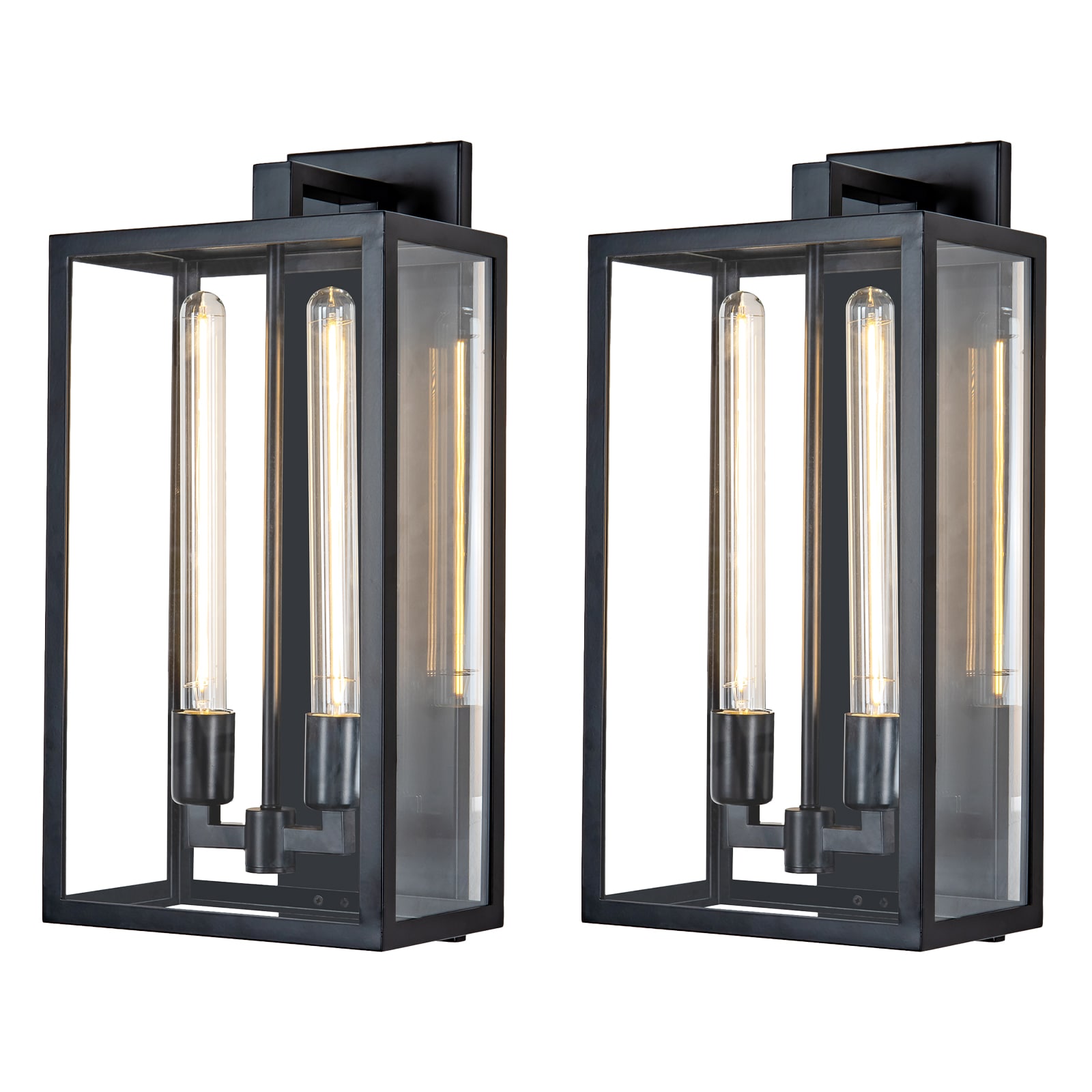 Kviflon - 2PCS Outdoor Wall Lights 21 Inch Large Black Wall Mount Lamp Outside Lights Front Porch...