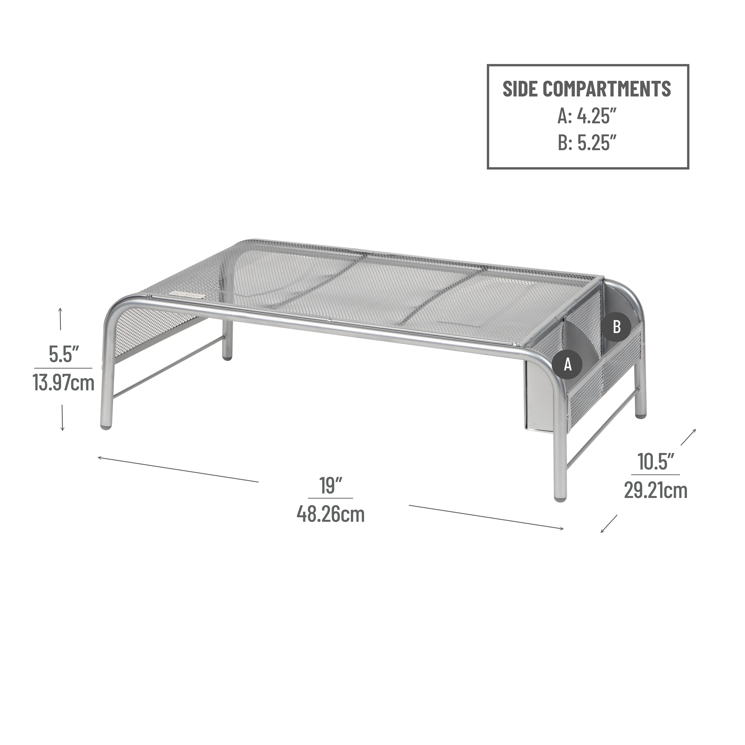 Mind Reader Mind Reader Metal Mesh Monitor Stand, Laptop Riser with 2 ...