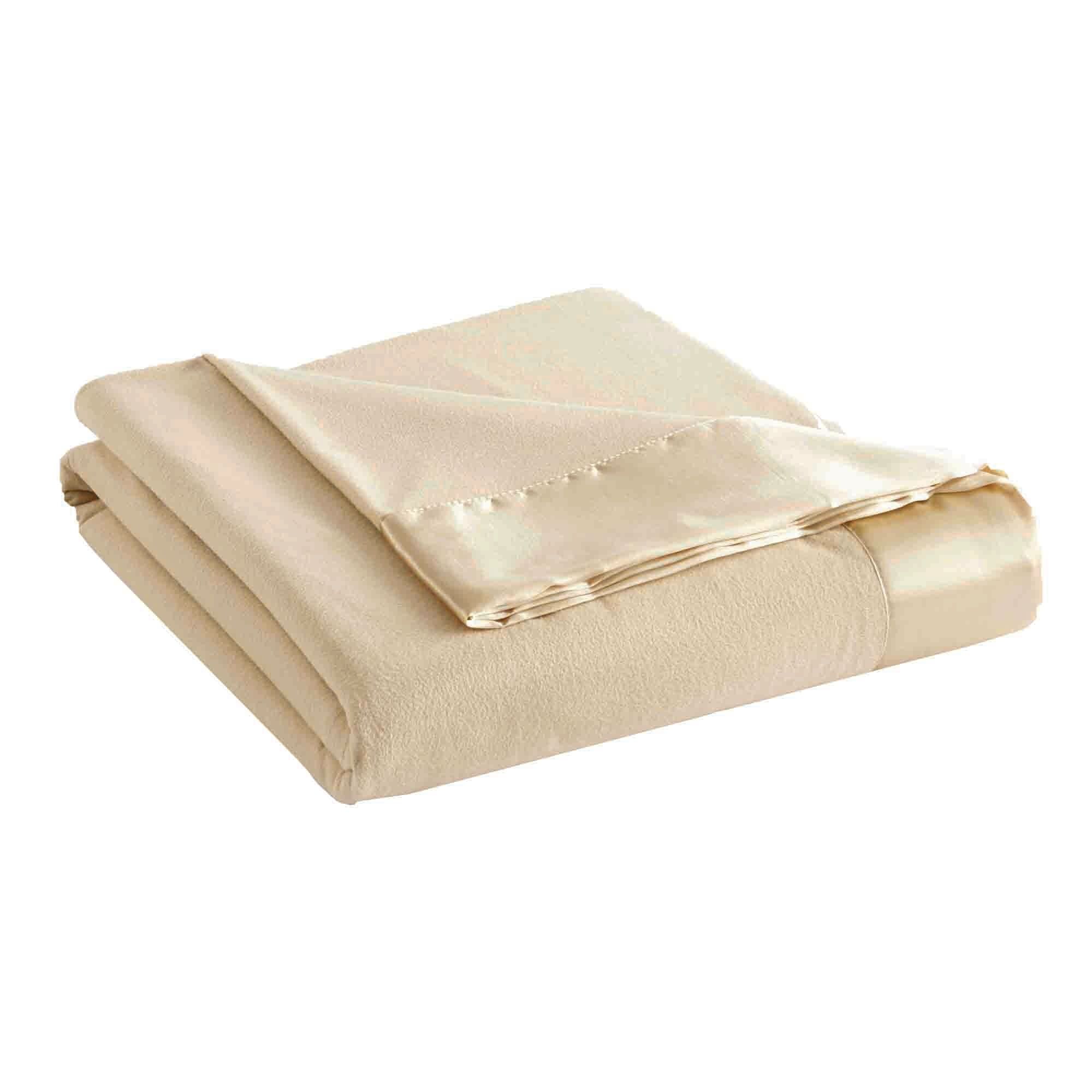 Shavel Home Products Ivory 55-in x 78-in Blanket in the Blankets & Throws  department at