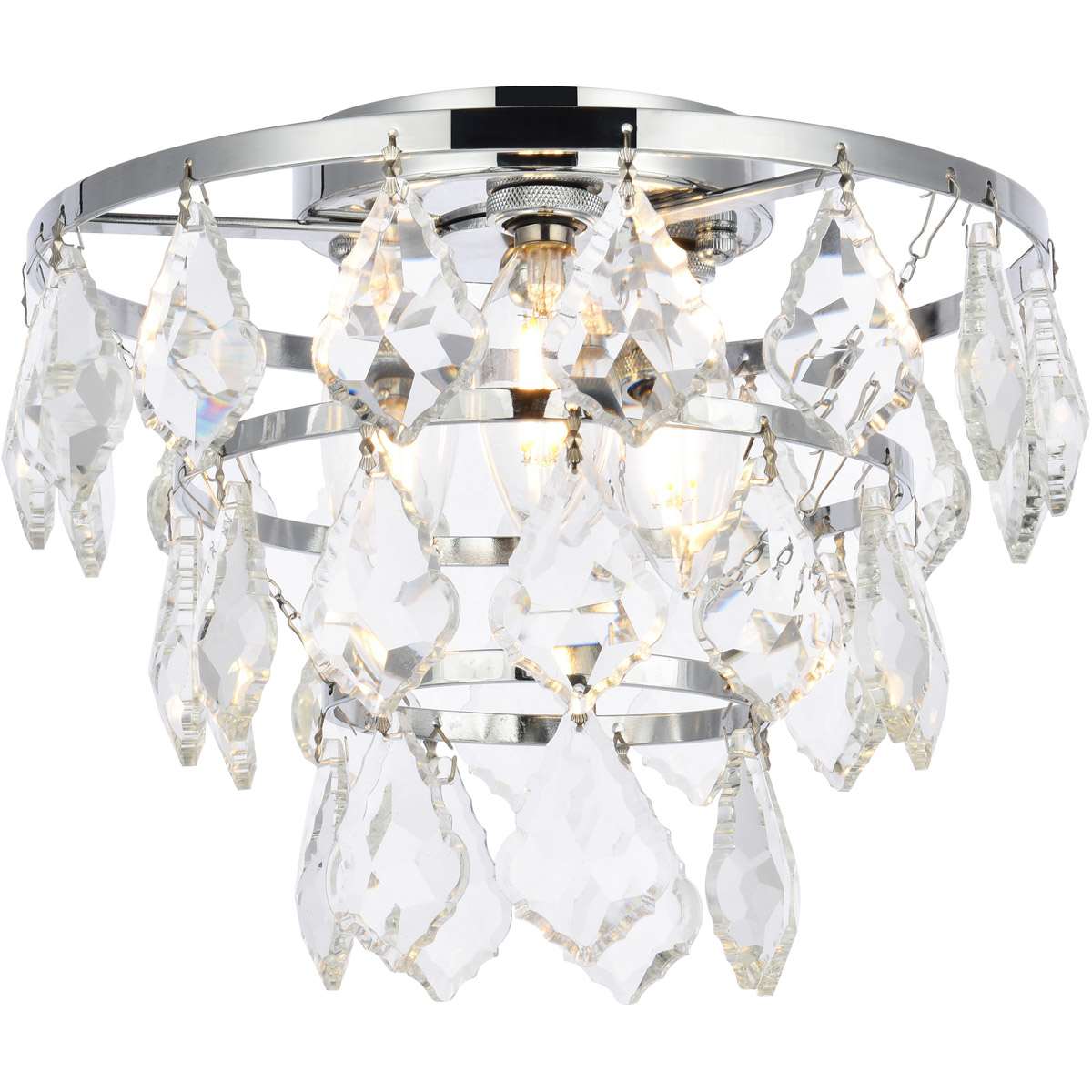 Elegant Lighting  1101F10C Ella 3 Light 10 inch Chrome Flush Mount Ceiling Light