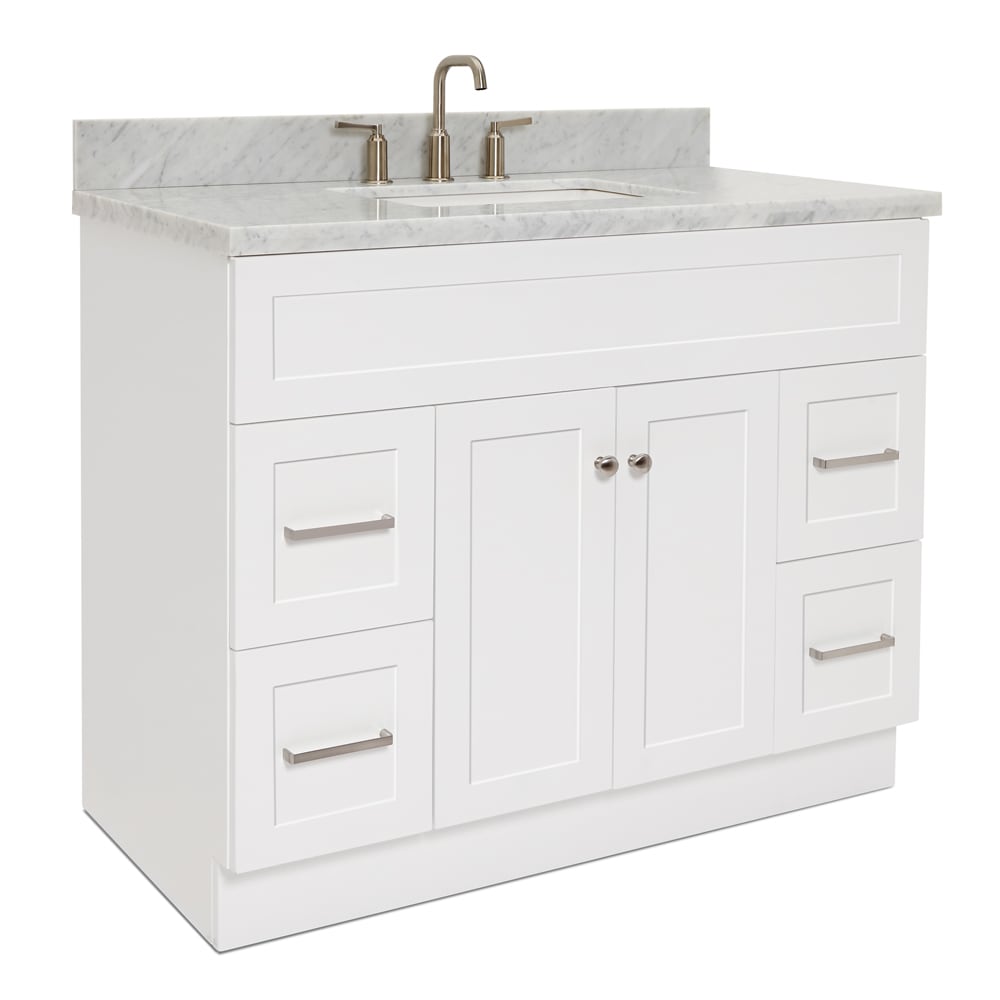 ARIEL Hamlet 42-in White Undermount Single Sink Bathroom Vanity with ...