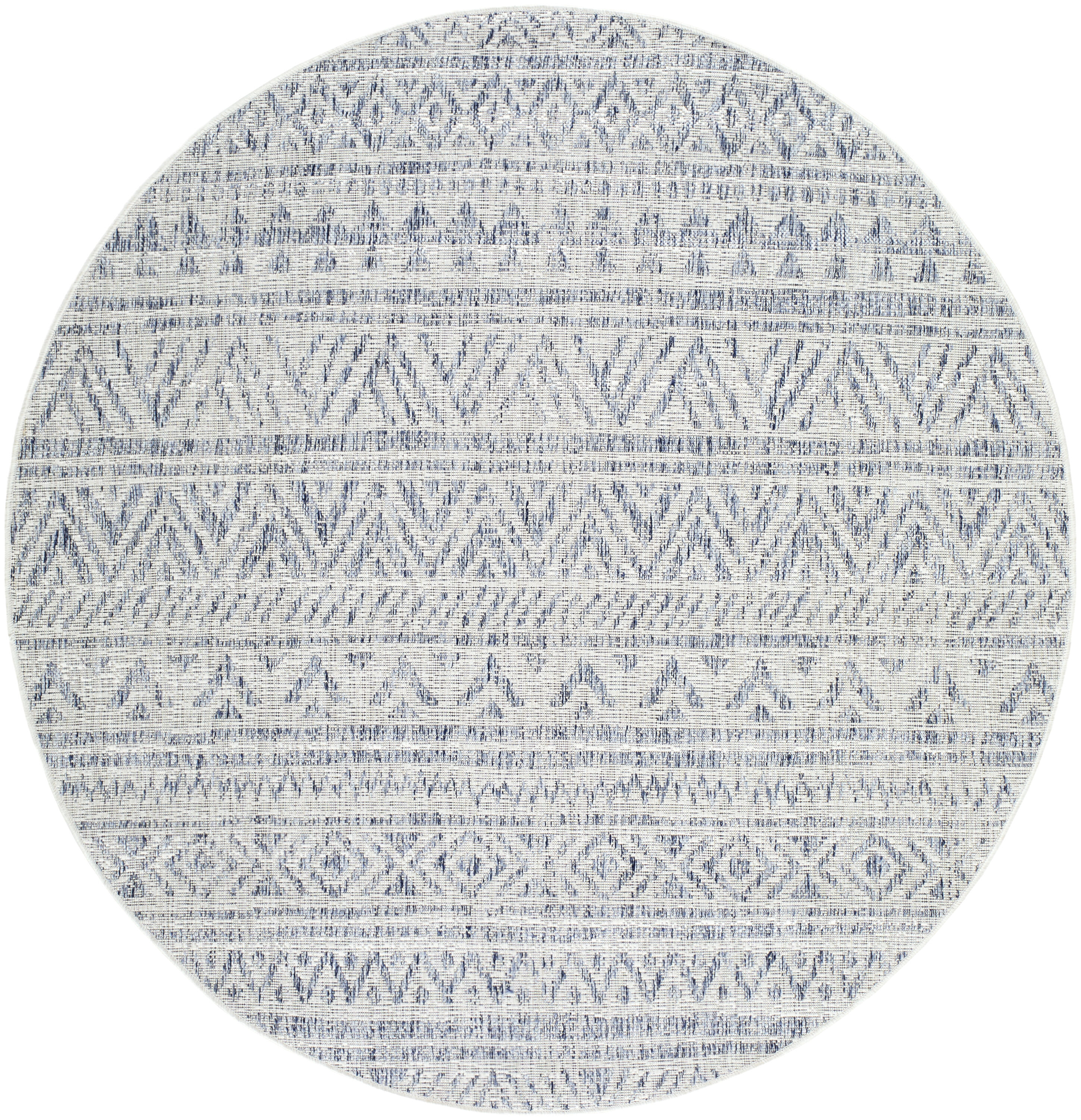 Livabliss EAG2405-53RD Eagean 5 x 5 (ft) Flatweave Navy Round Indoor/Outdoor Geometric Global Pet Friendly Area rug