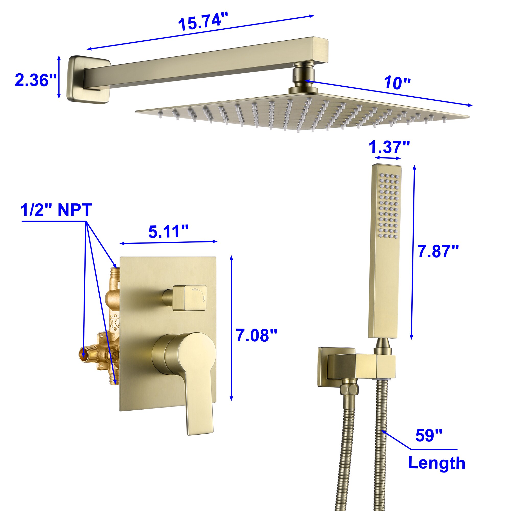 Nestfair SMD8804G Fixed-Showerhead - View #9