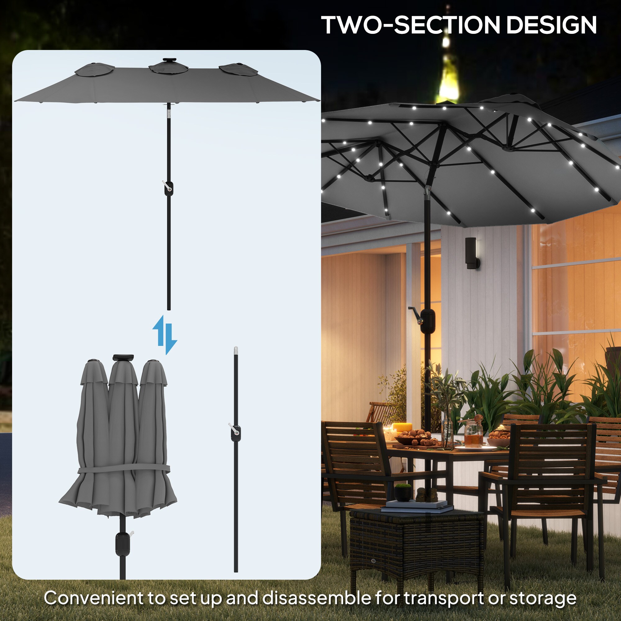 Outsunny 84D-217V80GY Umbrellas-2 - View #4