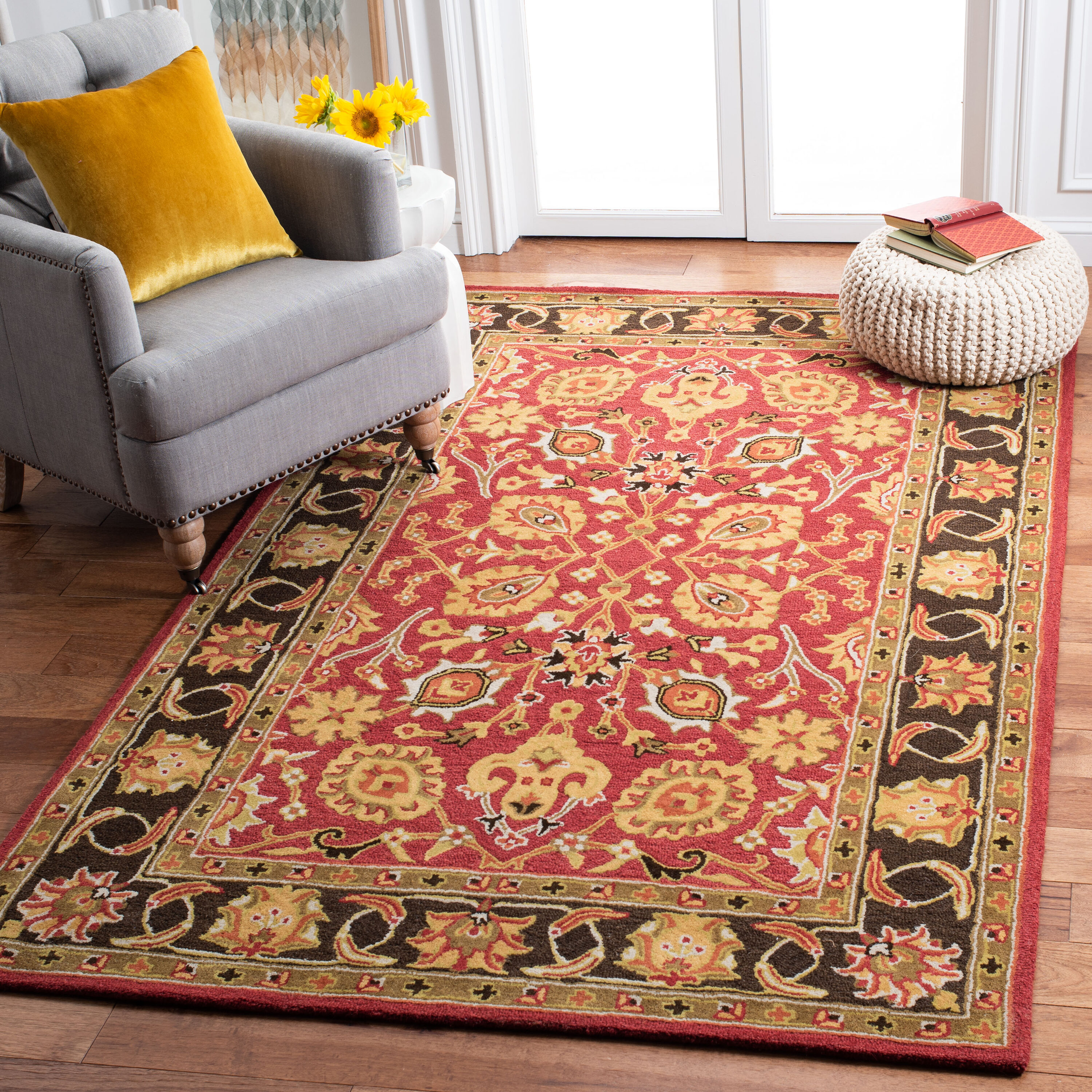  Heritage 745 Red/Gold Traditional 4ft x 6ft Small Rectangle Rug