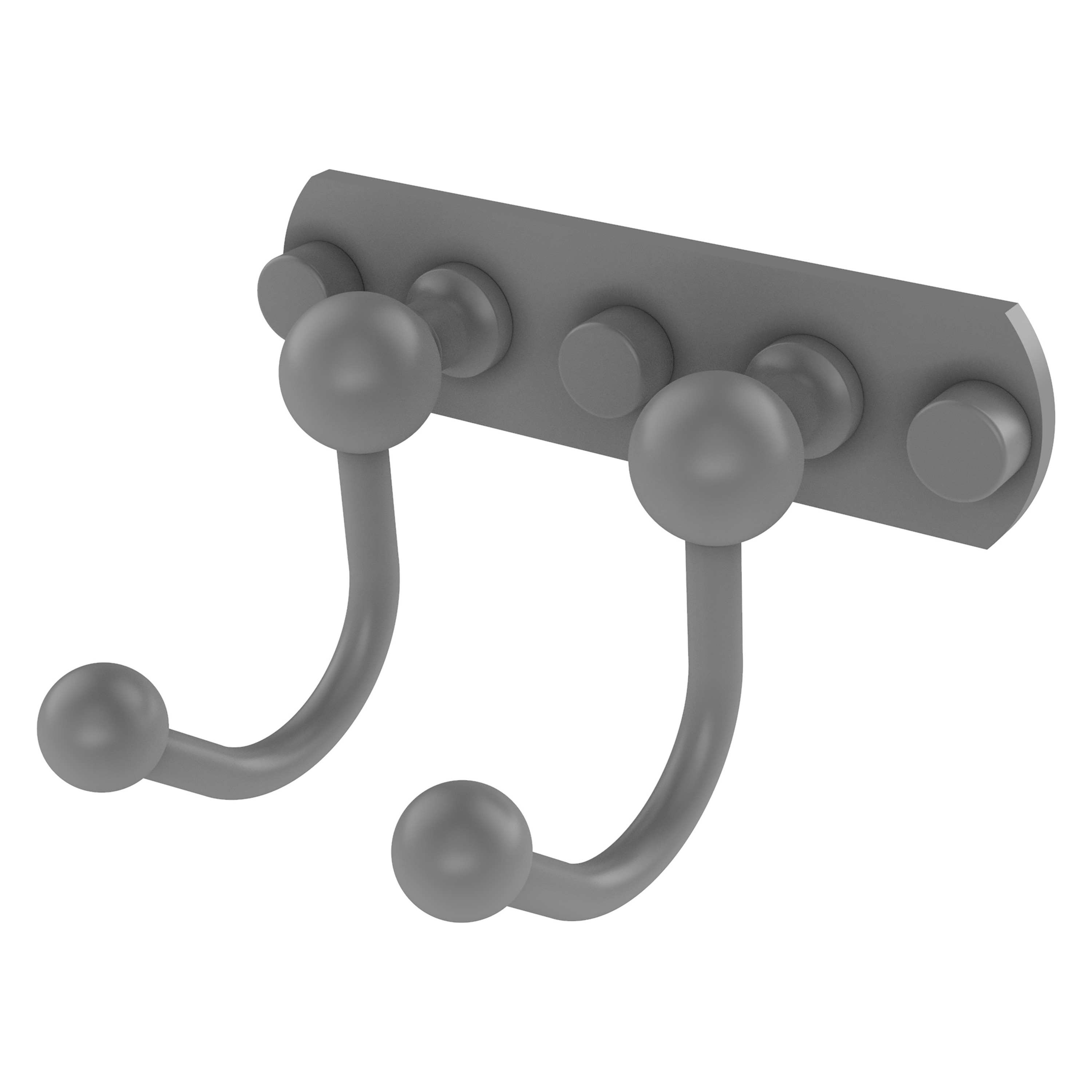 Allied Brass P1020-2-GYM Prestige Skyline Matte Gray Double -Hook Wall mount Towel Hook