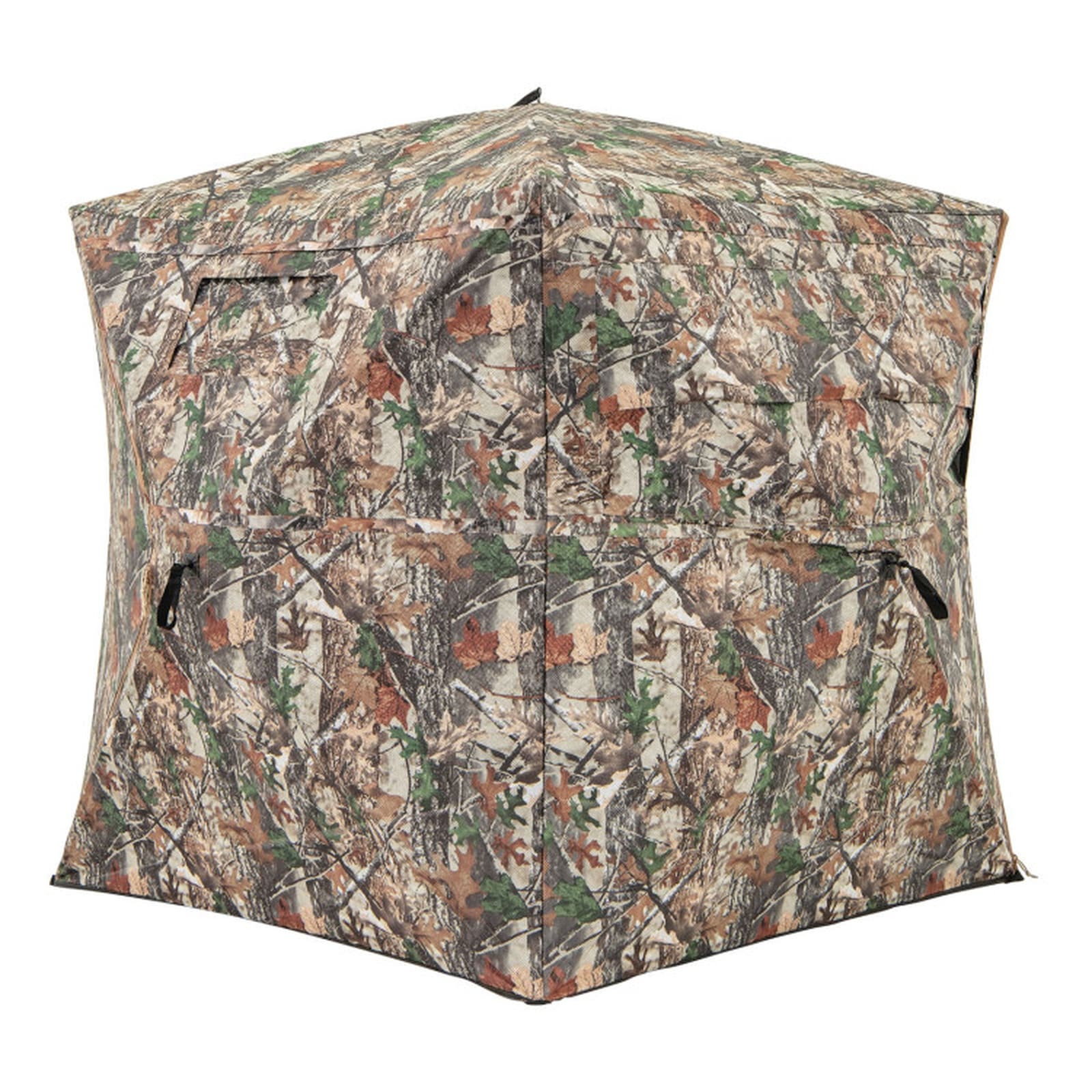 SUGIFT 58-in 360deg One-Way See-Through Pop-Up Hunting Blind 2-3 Person Camouflage Ground Blind with Silent Windows and Carrying Bag for Deer and Turkey Hunting