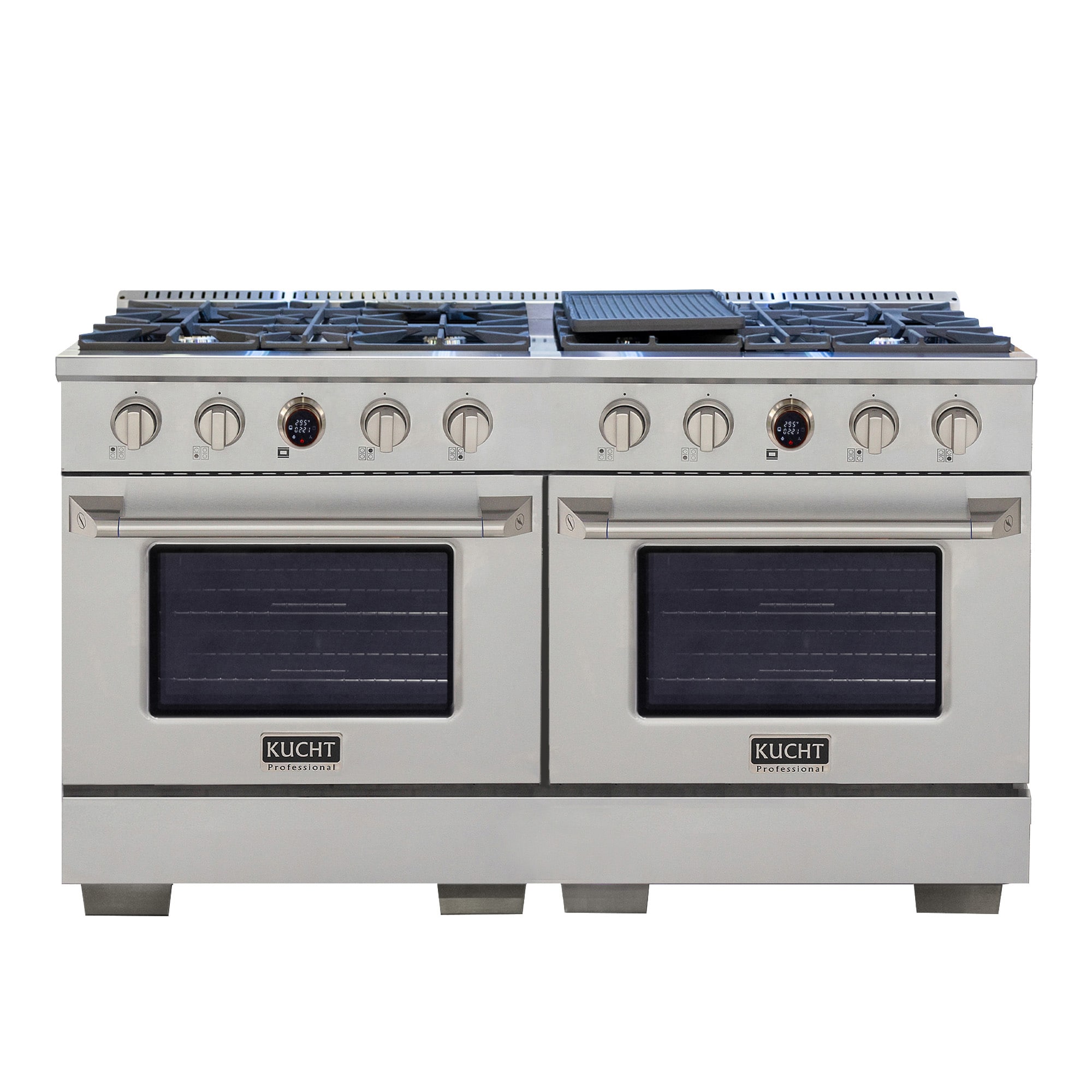 Kucht KXP60-SS 60 in. 8.4 cu. 8 Burners Dual Fuel Range for Natural Gas in Stainless Steel with Horus Thermostat