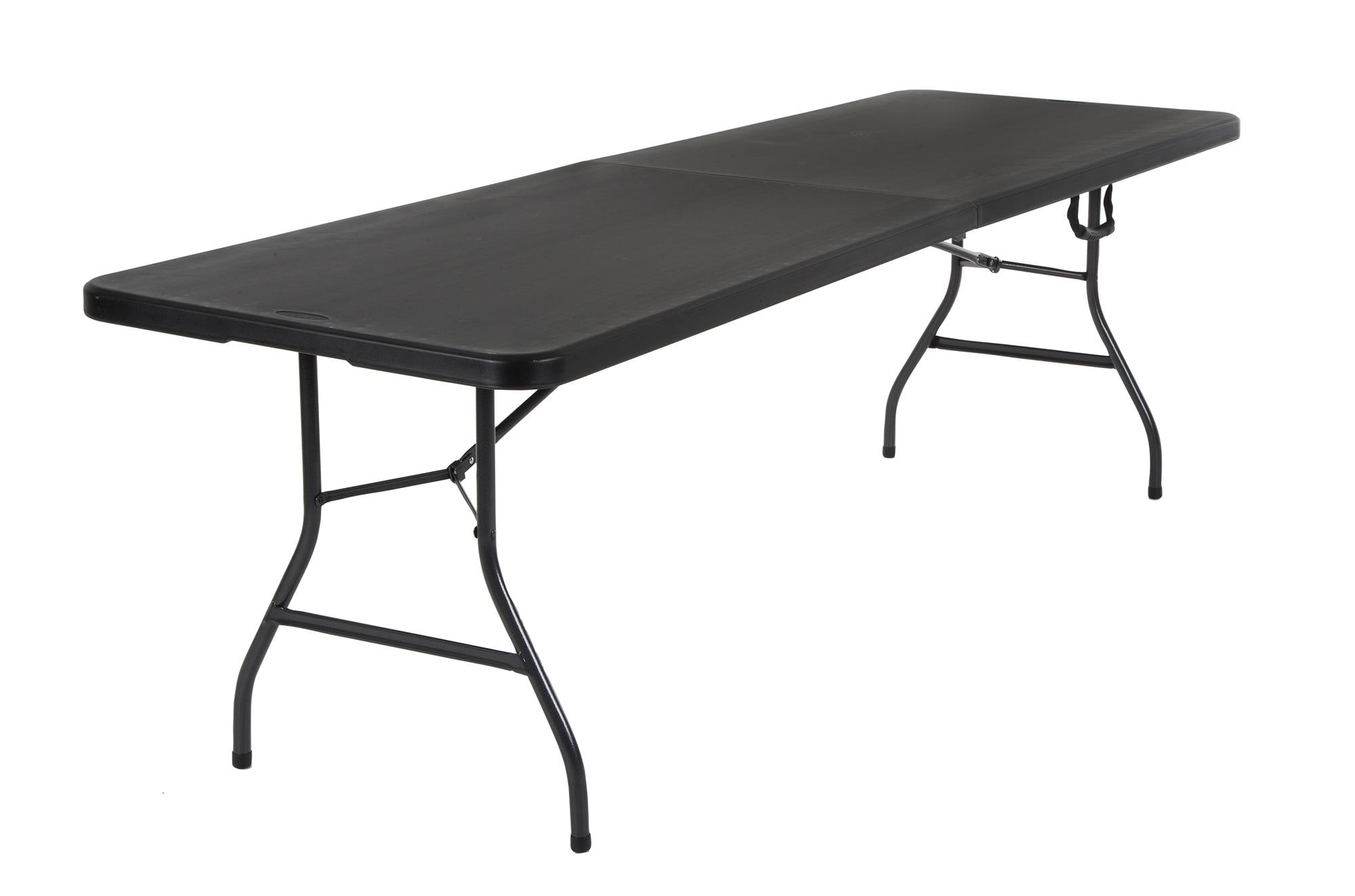 Cosco 14778BLK1X 2.83-Feet x 8-Feet Fold-in-Half Indoor or outdoor Rectangle Polyethylene Black Folding dining table 10 -Person