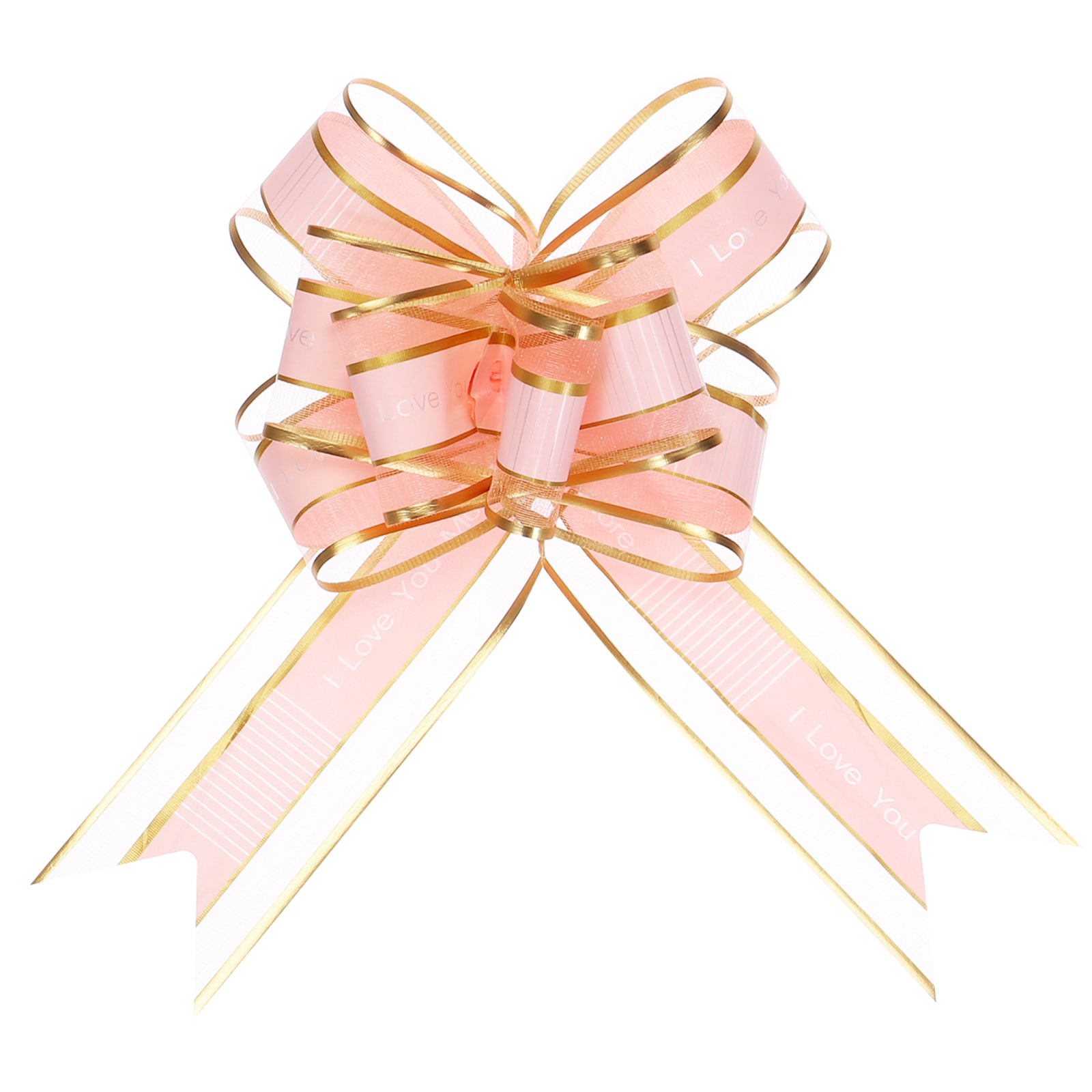 Unique Bargains 10pcs 9 Inch Extra Large Pull Bow Love You Gift Wrapping Bows Ribbon Organza Pink for Wedding Baskets Presents Christmas Party
