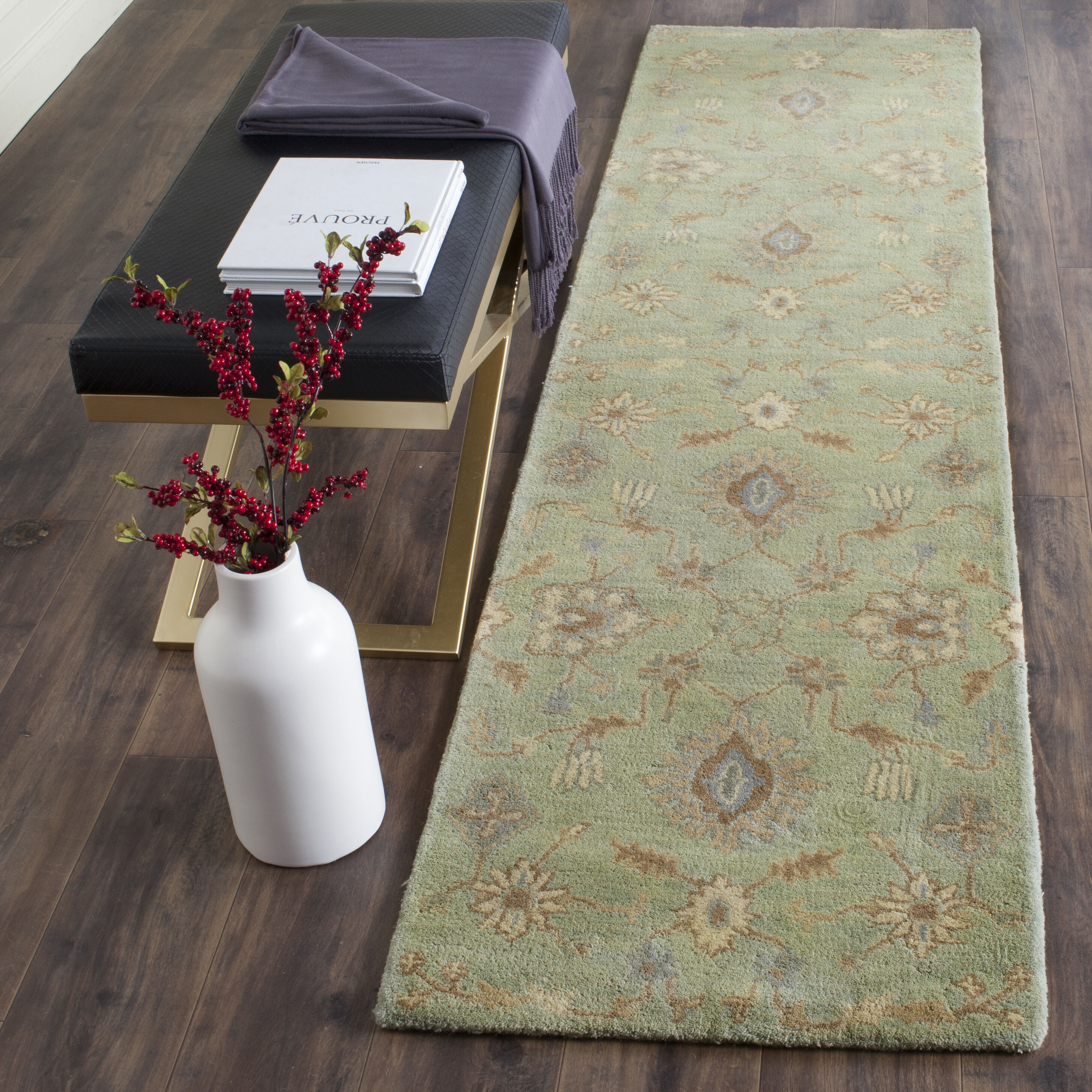 Safavieh Wyndham Buckden 5 x 8 Light Green Indoor Floral/Botanical Vintage Handcrafted Area Rug