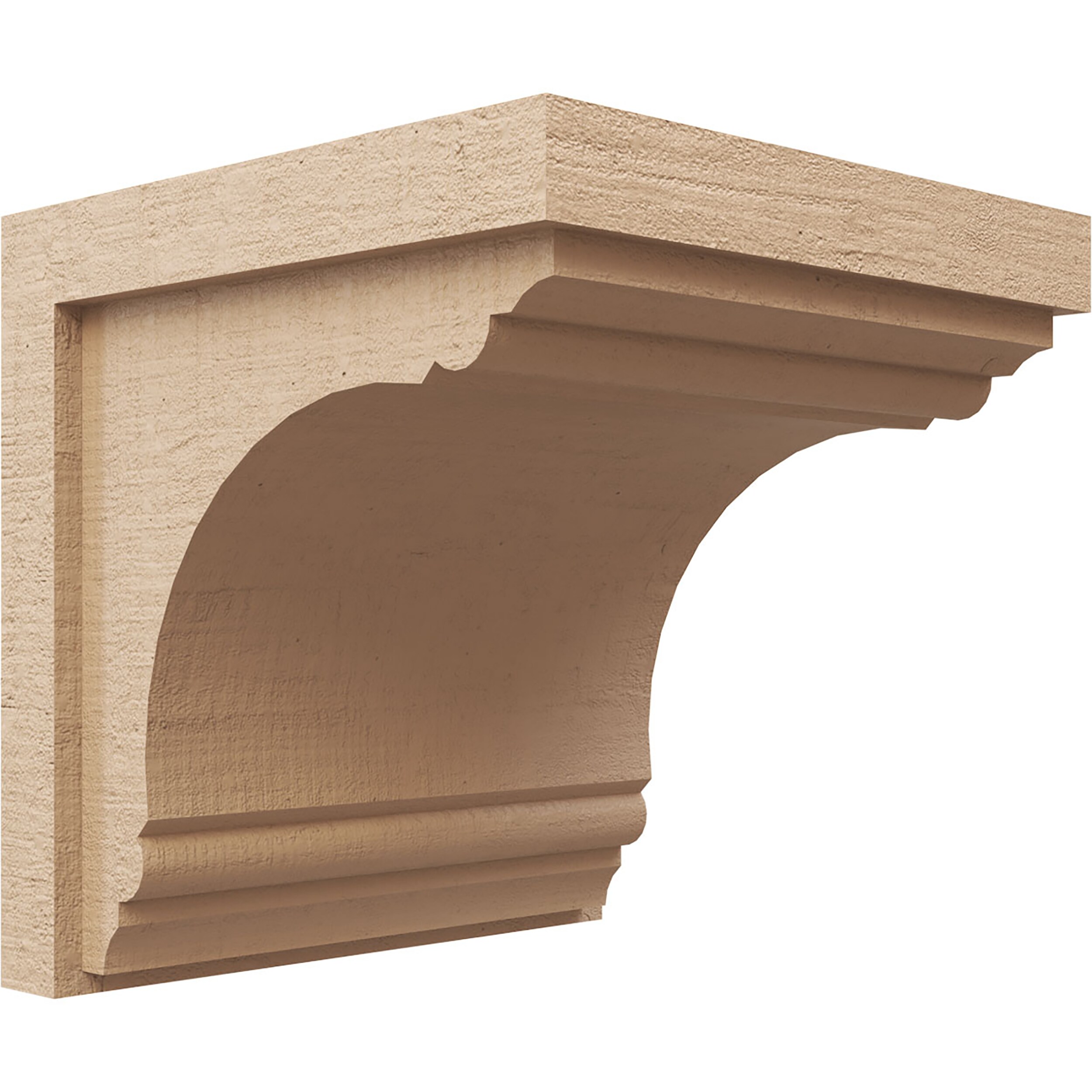 Ekena Millwork 12 inchw x 12 inchd x 12 inchh Series 1 Wide Huntington Rough Cedar Woodgrain Timberthane Corbel, Primed Tan, Size: 12 inch W x 12 inch