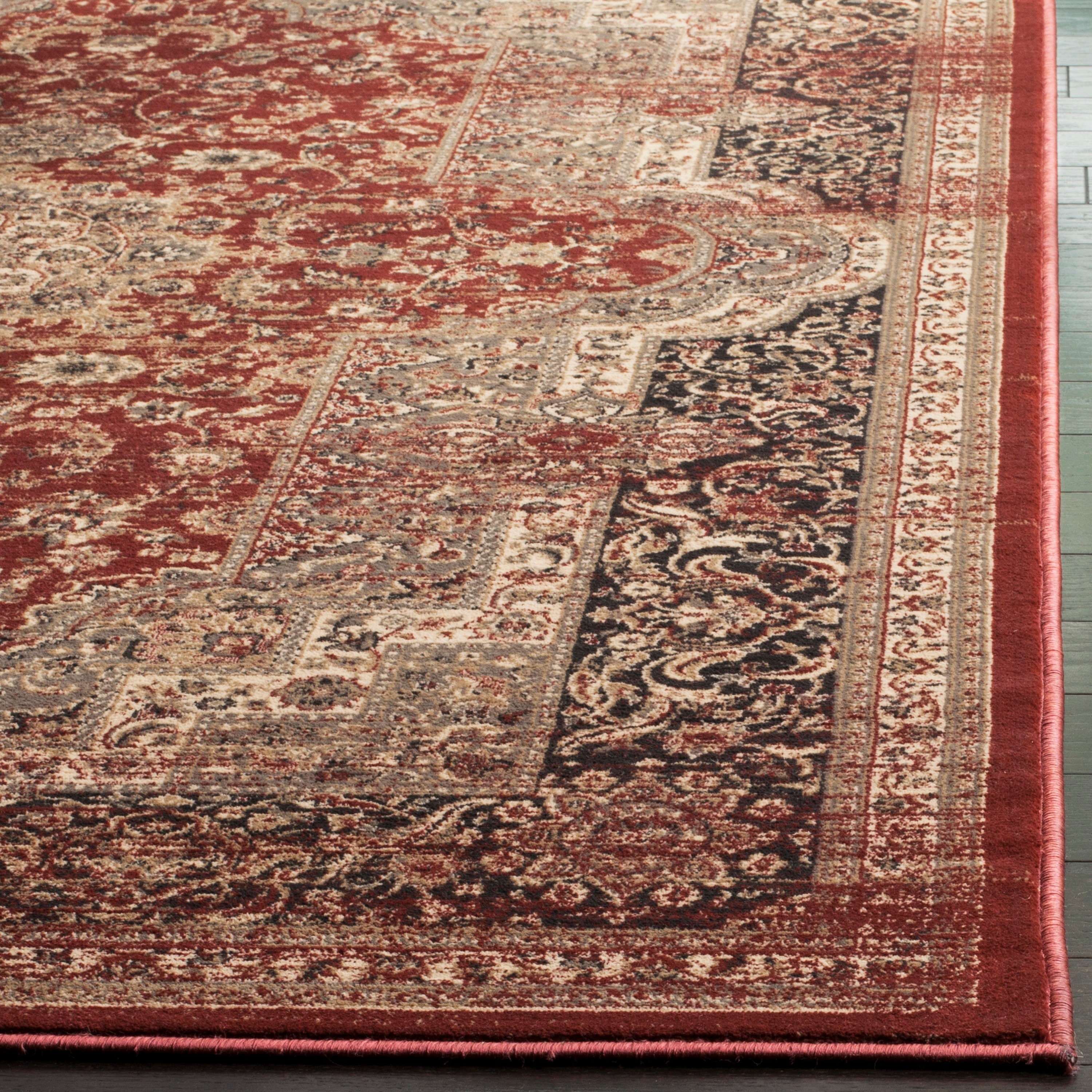 Elysian Rust Black Hand-Knotted Wool Blend 47" Round Rug