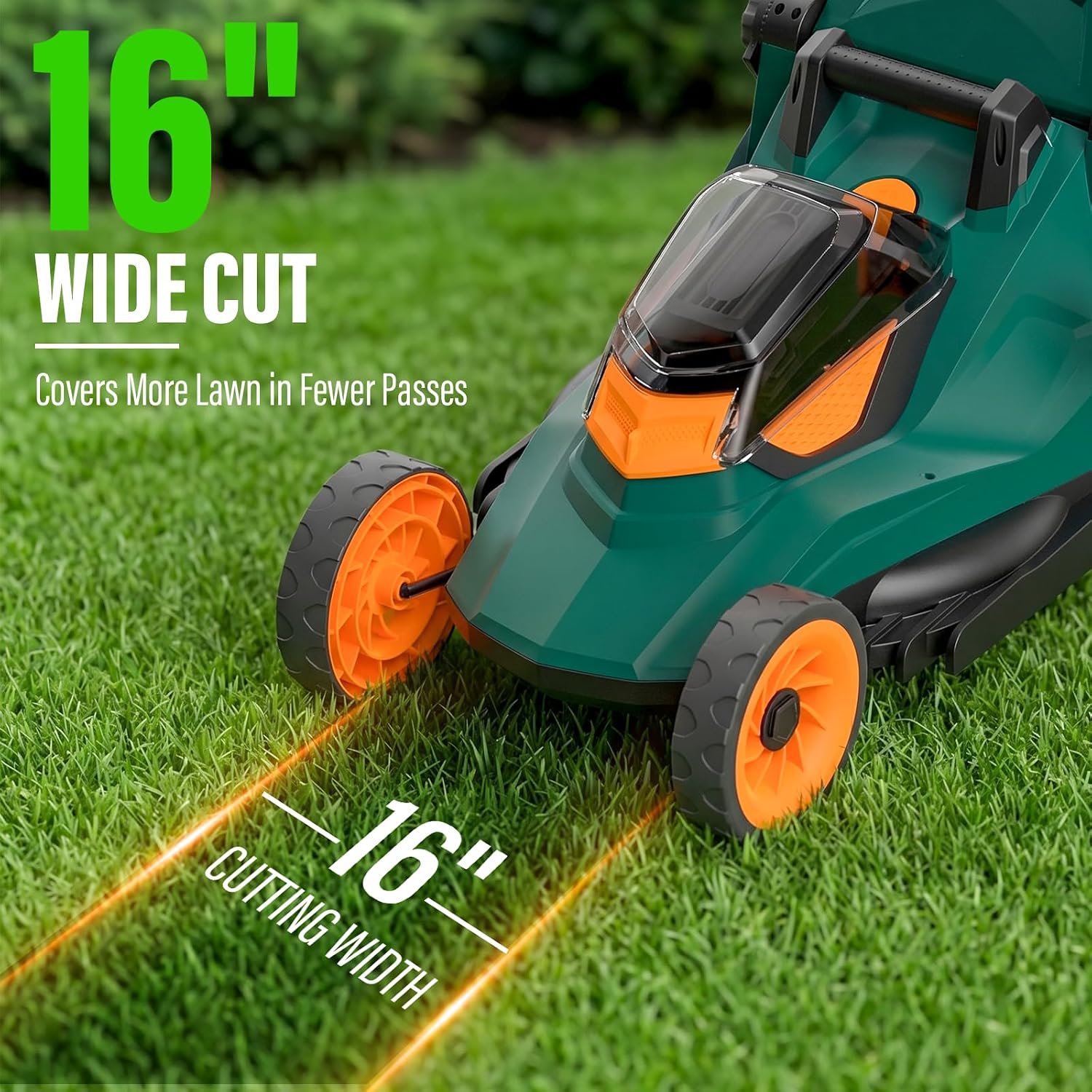 MZK 40V Cordless 16 Inch Brushless Push Mower with 4.0Ah Battery
