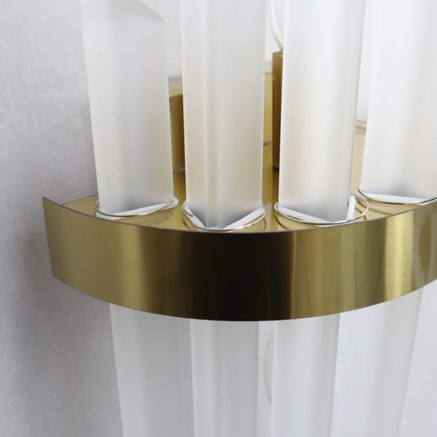 Modern Gold Crystal Frosted Glass Wall Sconces Set of Two